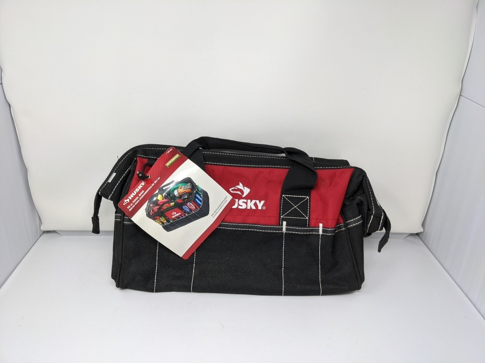 NWT Husky 15 in Tool Bag 15 Inch Heavy Duty Water Resistant Bag, Red and Black