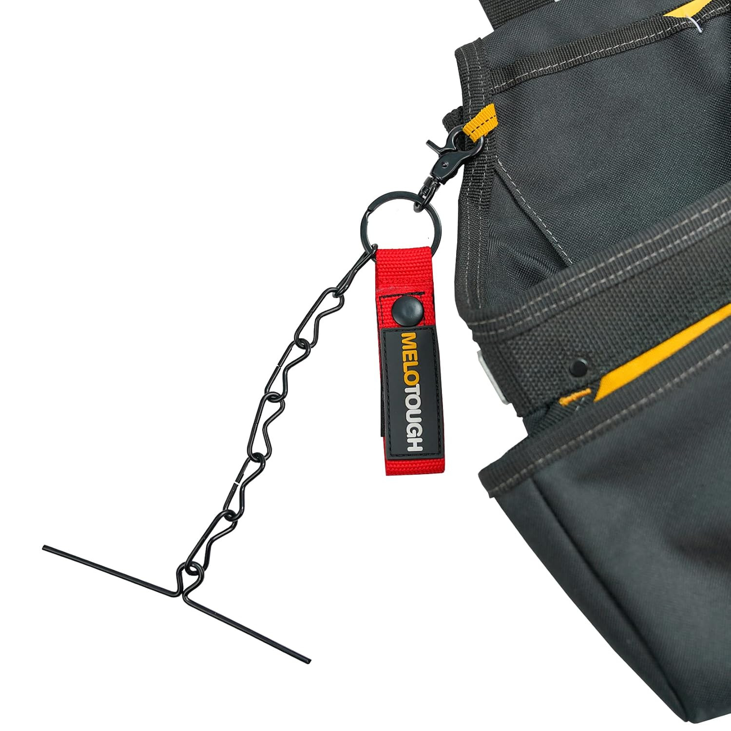 2-Pack Tool Belt Tape Holder with Keyring and Snap Hook for Electricians