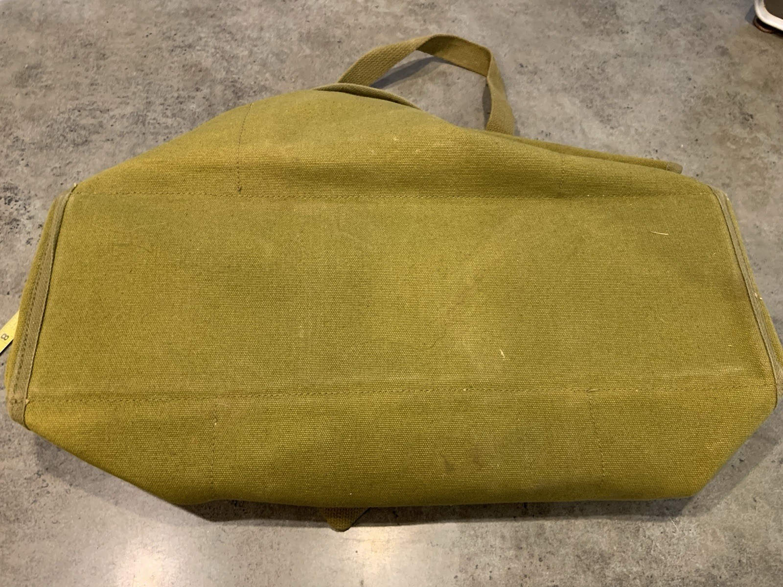 Vtg Military Style Mechanics Tool Bag Olive Green Heavy Cotton Canvas Sturdy