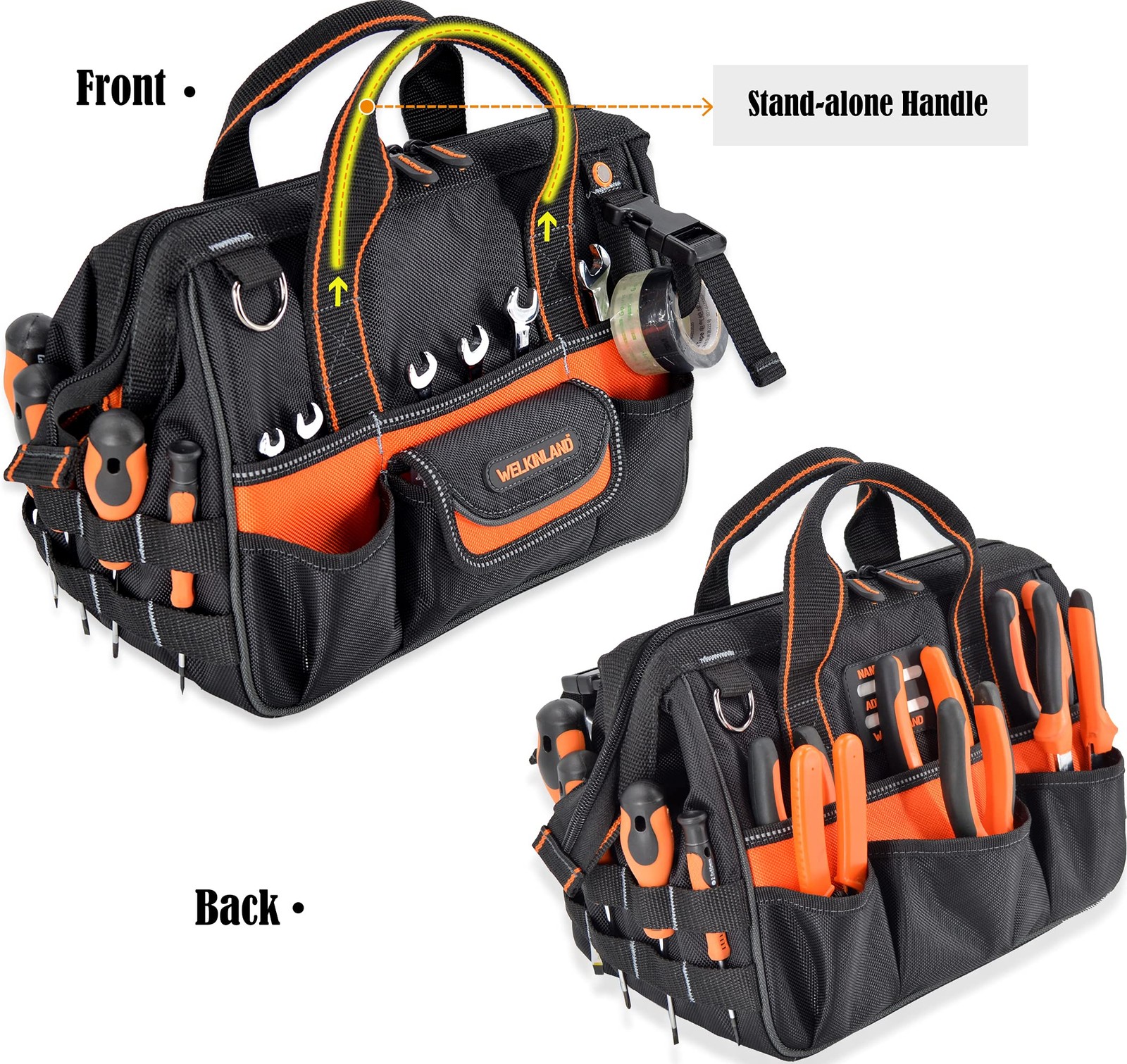 WELKINLAND 13-Inch Small tool bag, Electrician tool bag, Electrical tools bag, H