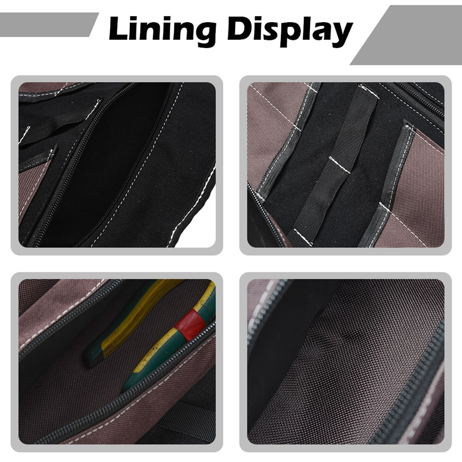 Heavy-Duty Waxed Canvas Tool Organizer Bag 15-Pockets Tool Up Roll Bags Brown