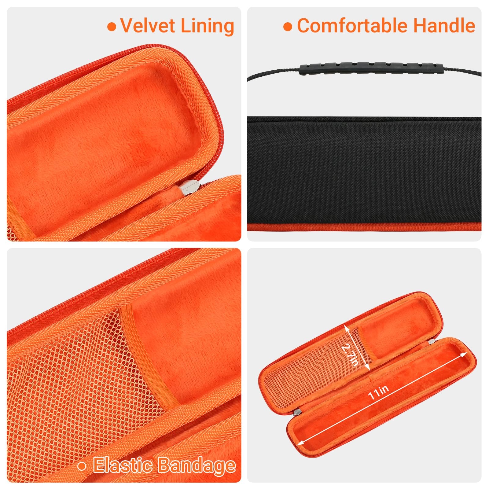 PCGDFly Tools Storage Case for Klein L12*W 2.5*H 2 inches, Black with Orange