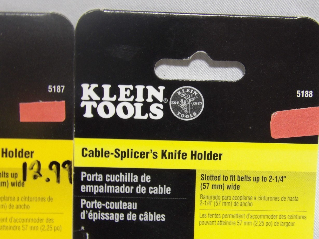 Set of two Klein Tools 5187 And 5188 Scissors and Cable-Splicer’s Knife Holder.
