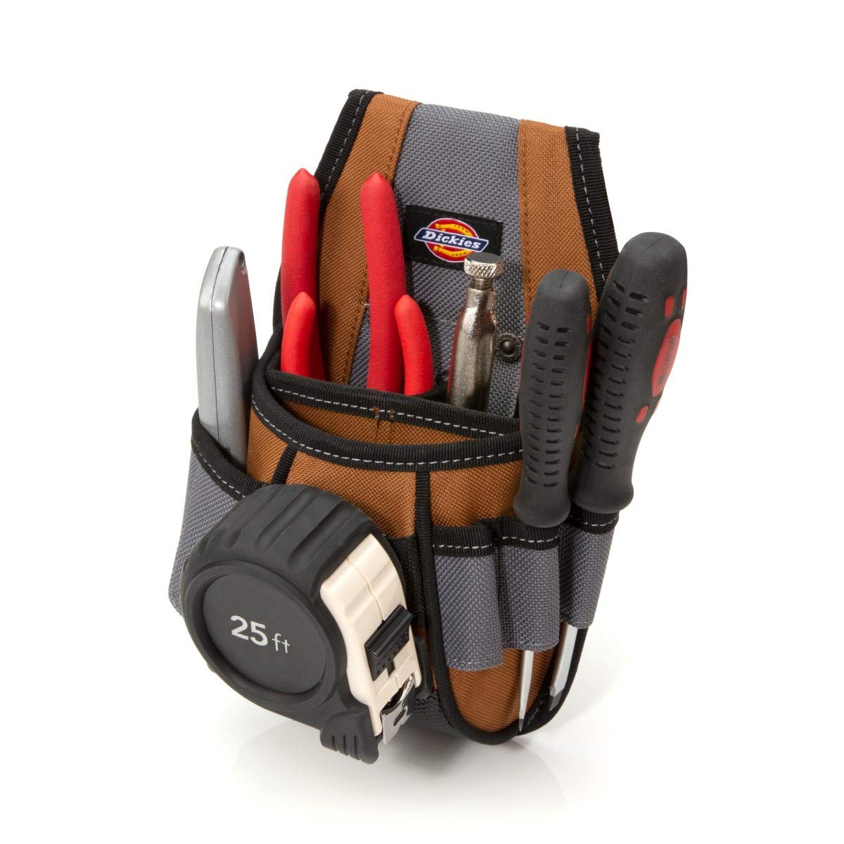 Heavy Duty 4 Pocket Tool Pouch Tape Clip Organizer Belt Loop Durable