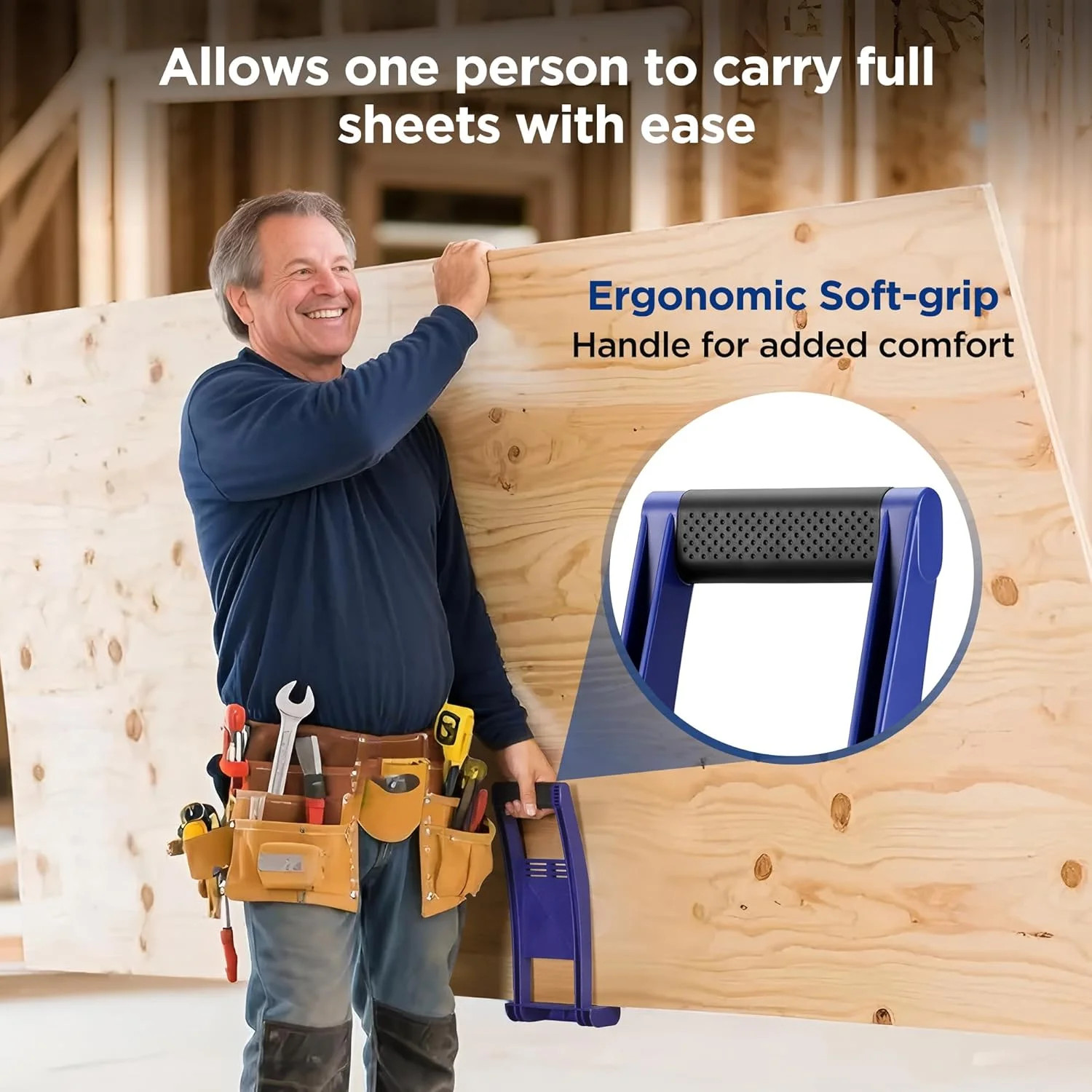 WORKPRO Drywall Carrier, 2 Pack Plywood Carrier Tool with 176 lbs Load Capacity,