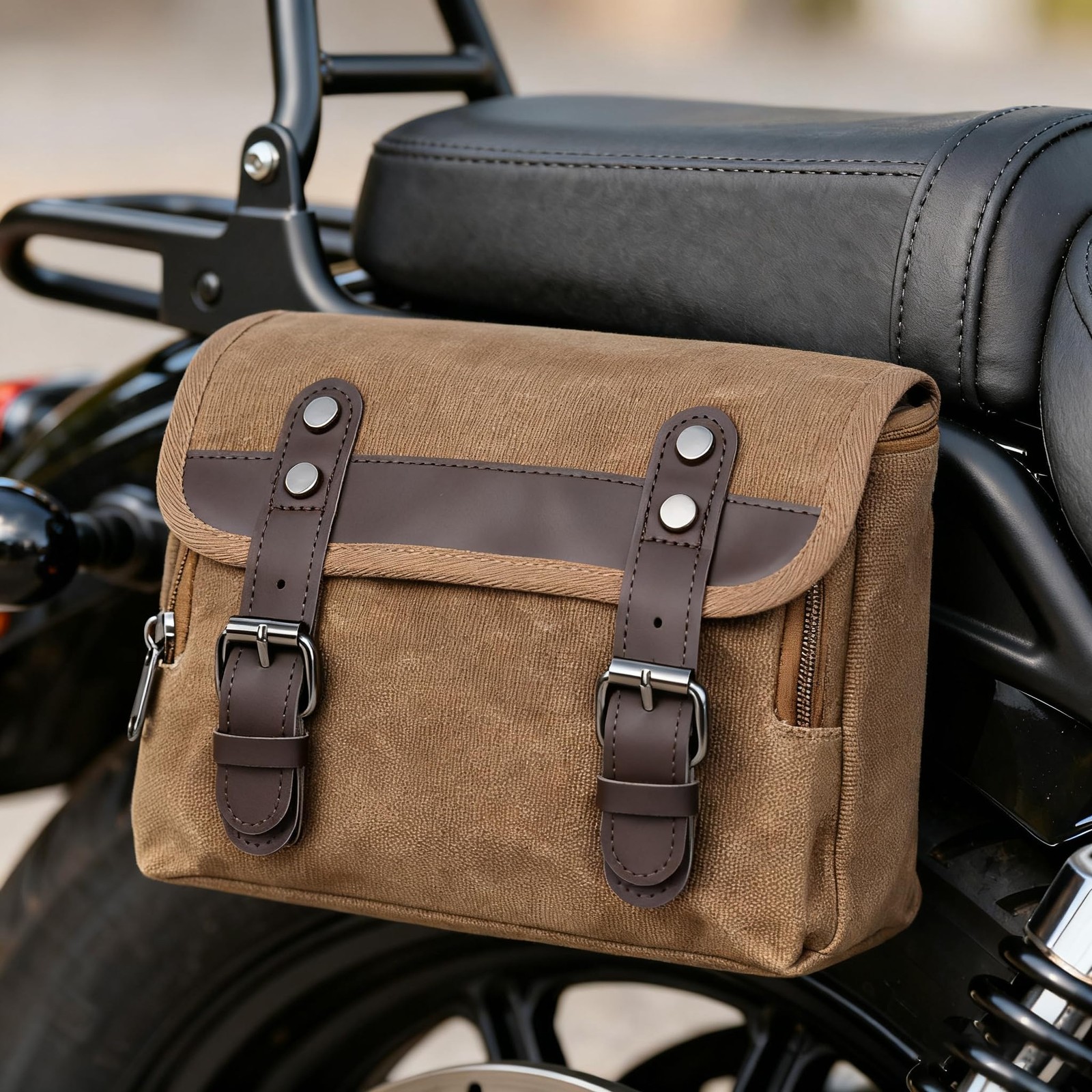 Motorcycle Bags Vintage Motorcycle Tool Bag Waterproof Messenger Bag Bike Tan…