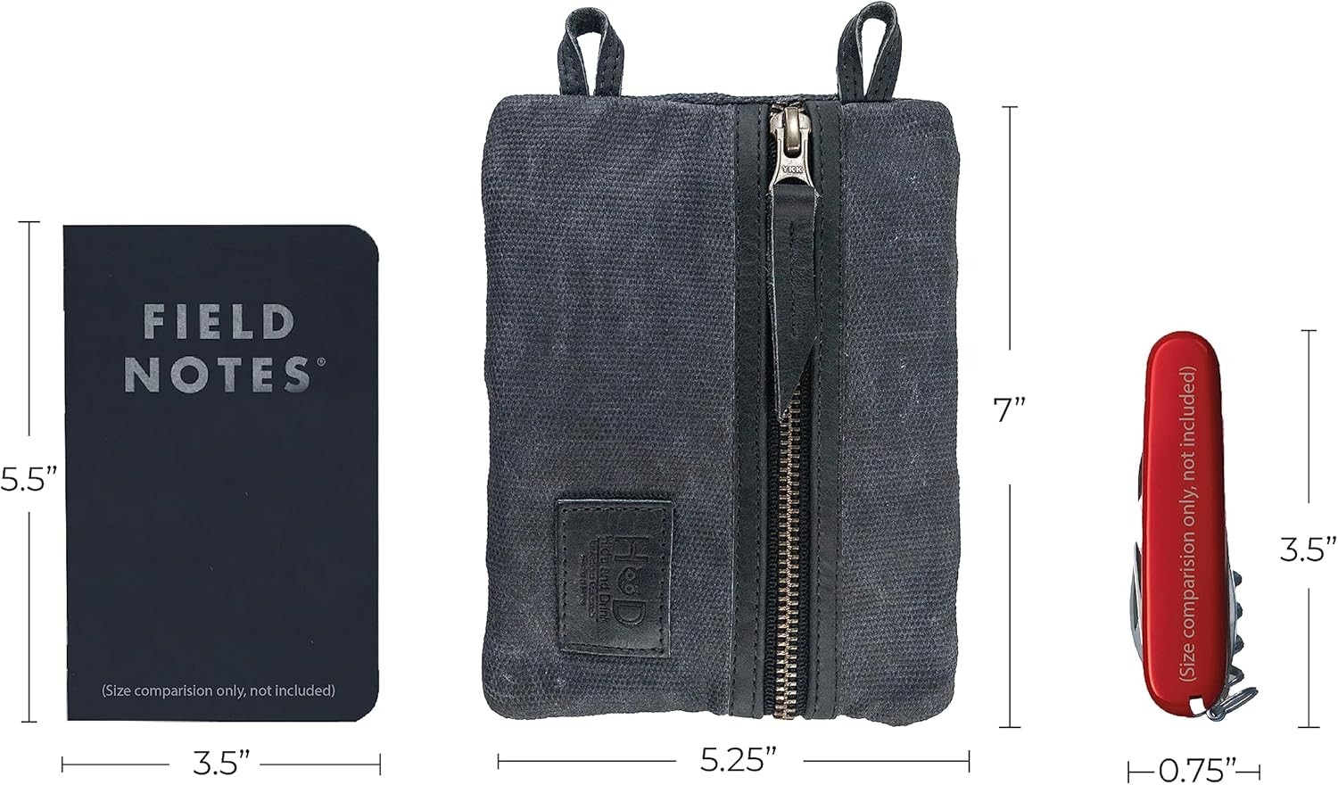 Hide & Drink, Multi-Tool Pocket Pouch XL, Compact Multipurpose EDC Zippered Bag