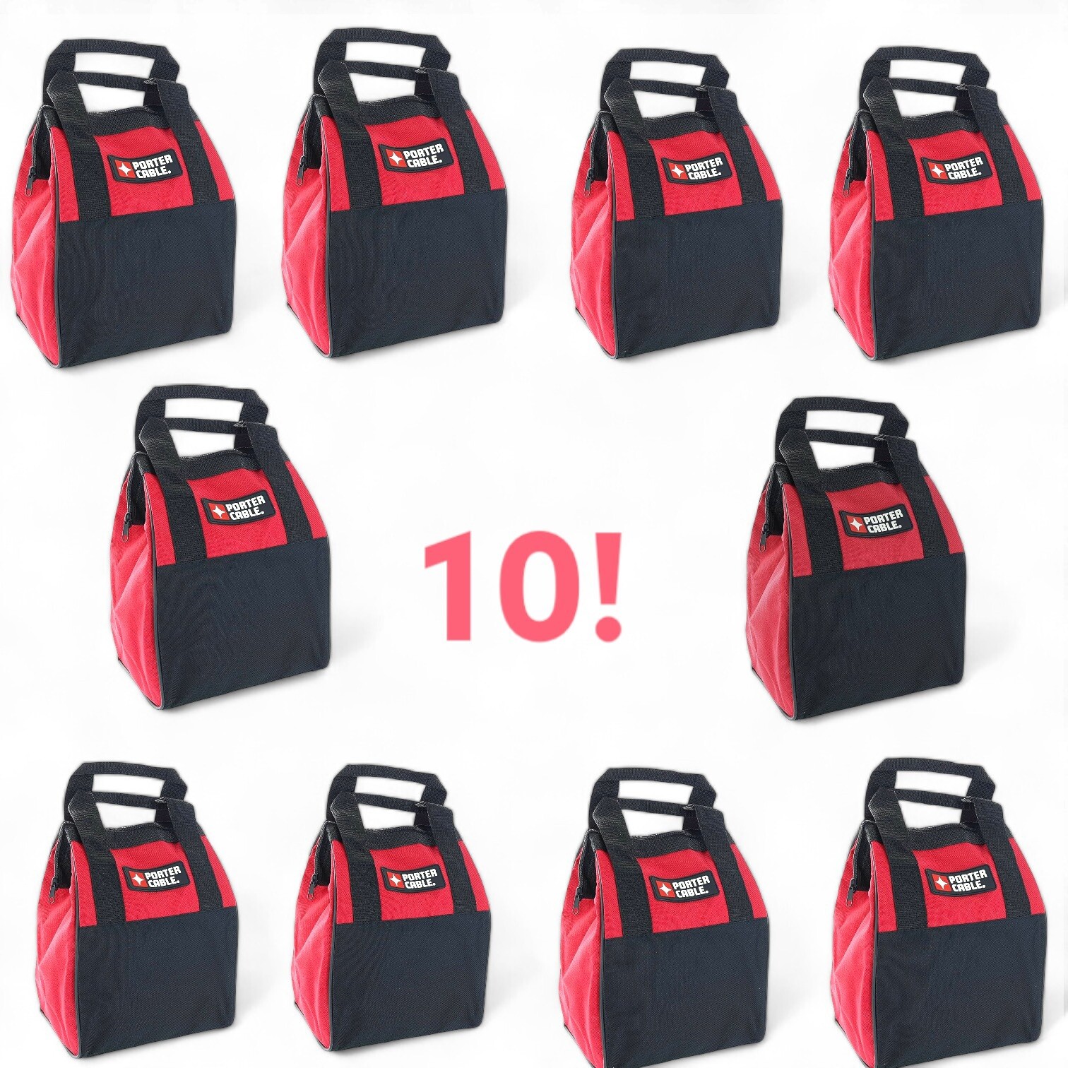 Bulk Pack of Ten New Heavy Duty Canvas Contractor Tool Bags