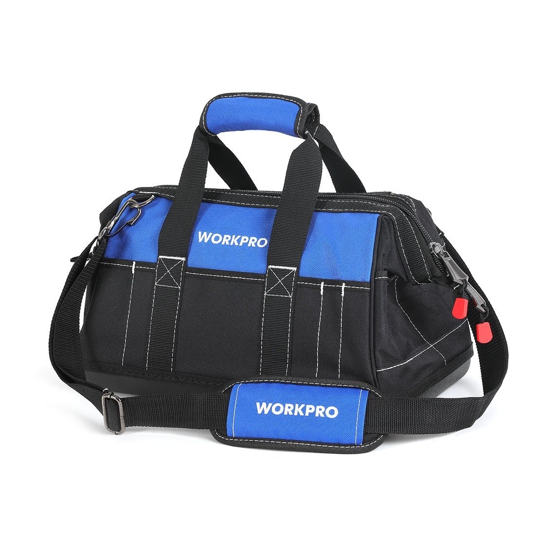 16″ Wide Mouth Tool Bag with Waterproof Molded Base, Heavy-Duty Storage Organize