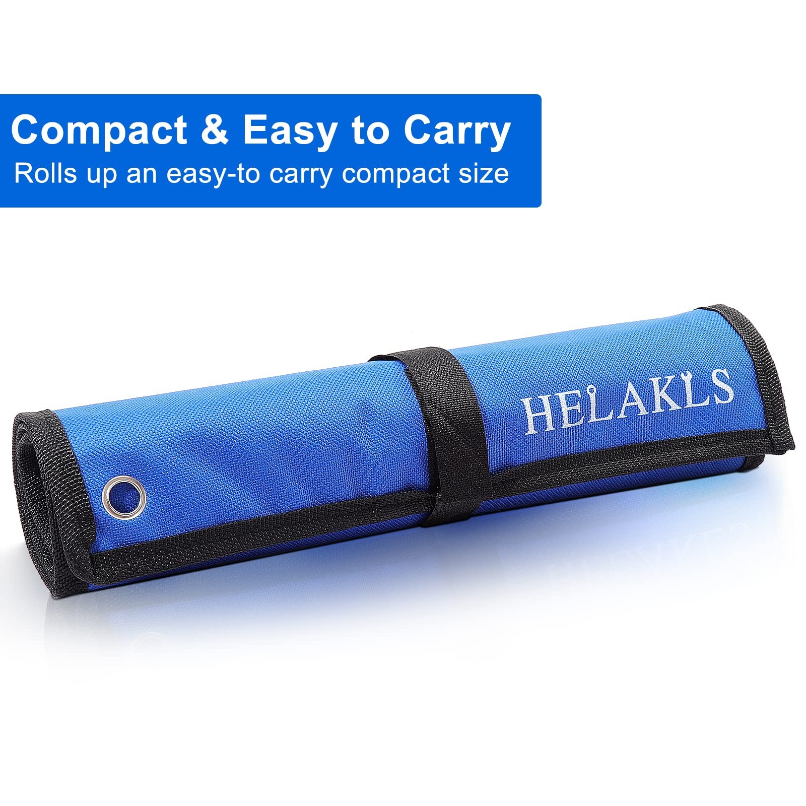 HELAKLS 10 Pockets SAE Wrench Tool Roll Up Pouch Utility Heavy Duty Canvas To…