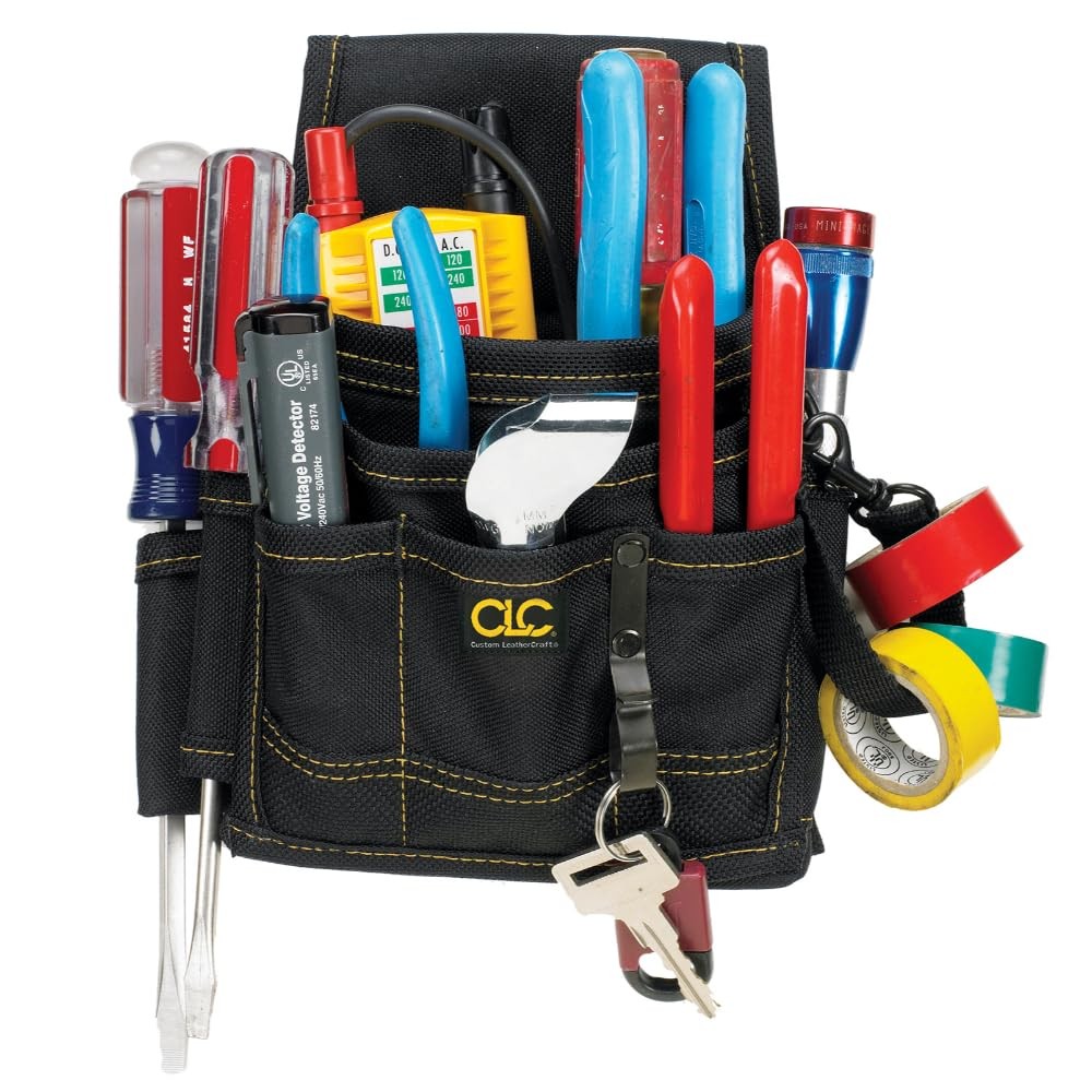 CLC Custom Leathercraft 1503 Small Electrical Maintenance Pouch , Black , 9 POCK