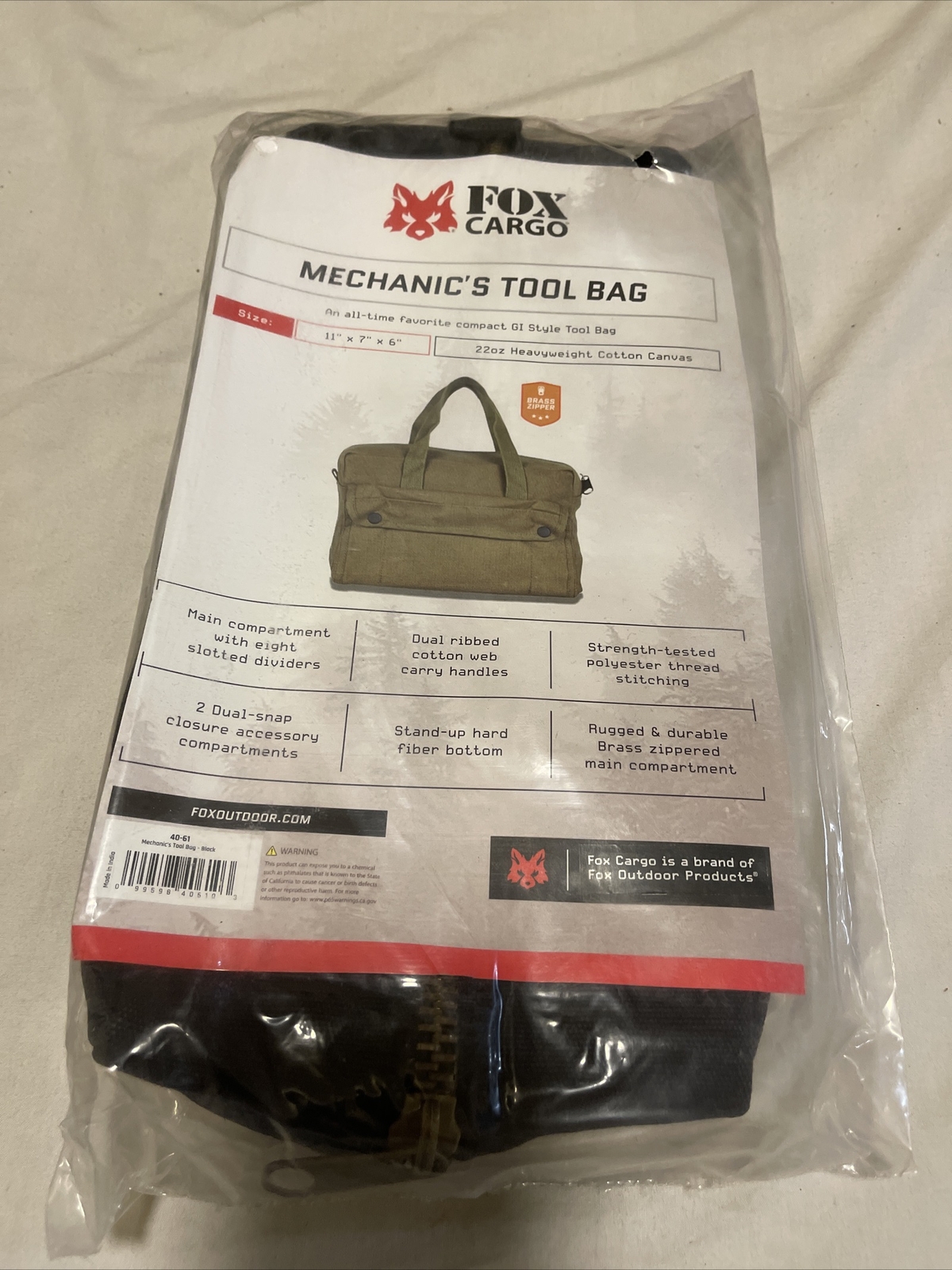 Military issued style Heavy duty Canvas tool,utility,cargo bag/brass Zipper