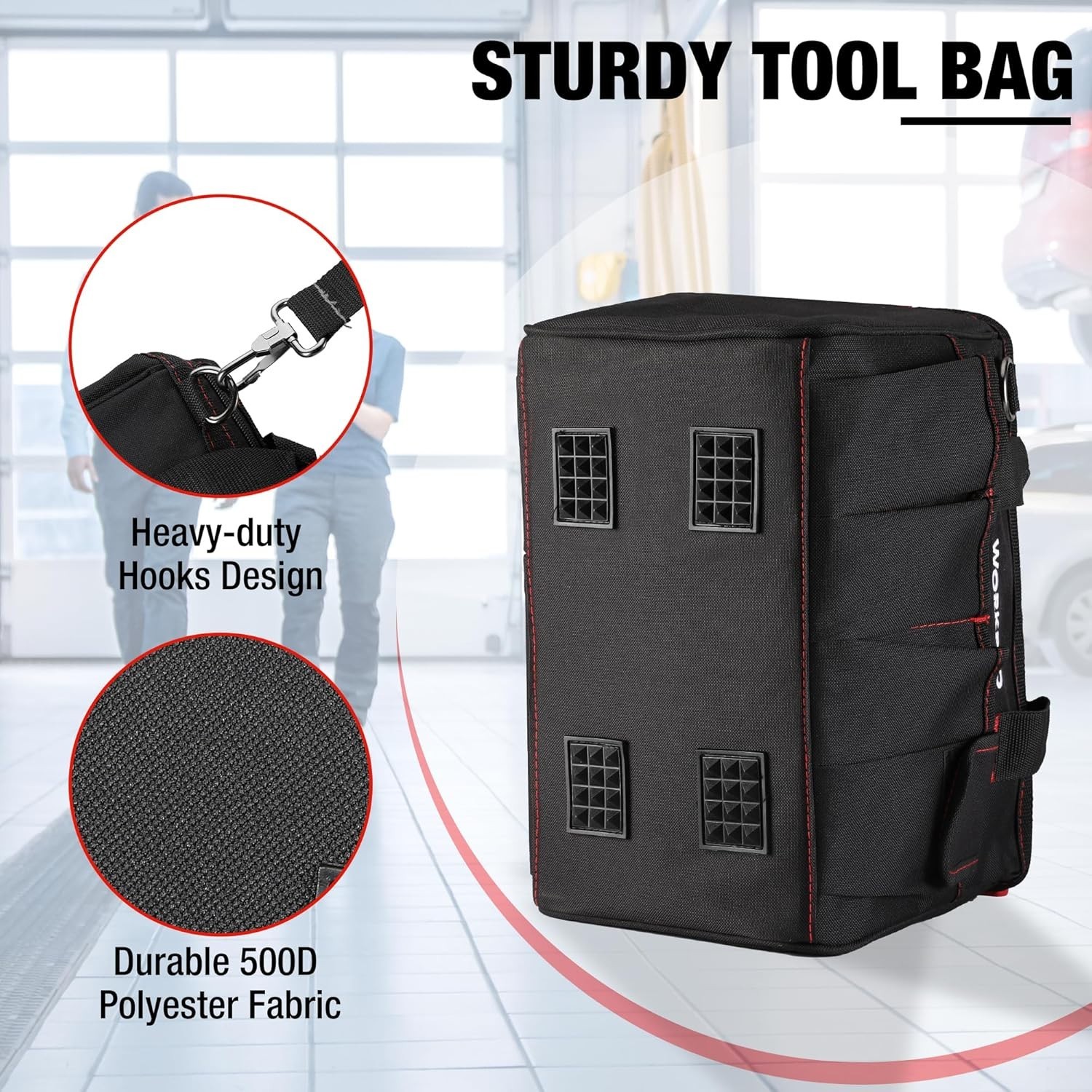 12-Inch Tool Bag – Water-Repellent, 7 Pockets & Comfort Carry Handle