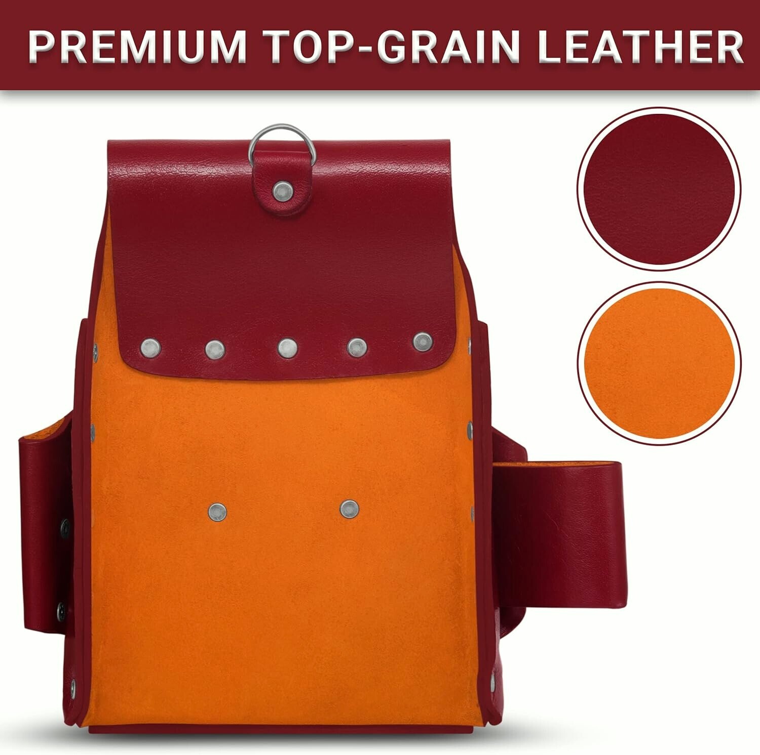 Carpenter Leather Tool Belt 4 Pocket Electrician Tool Pouch Work Belt Nail Bag