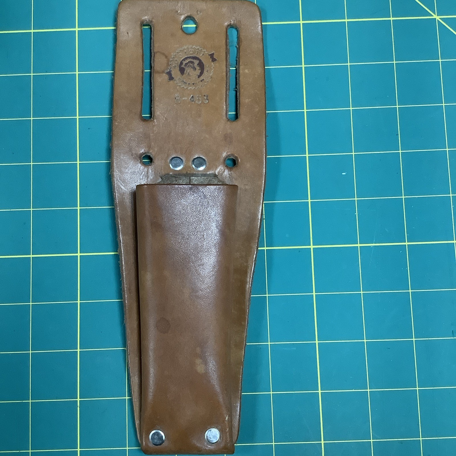 Vintage Rooster Utility Knife Sheath Construction Pouch Leather R-453 Solid