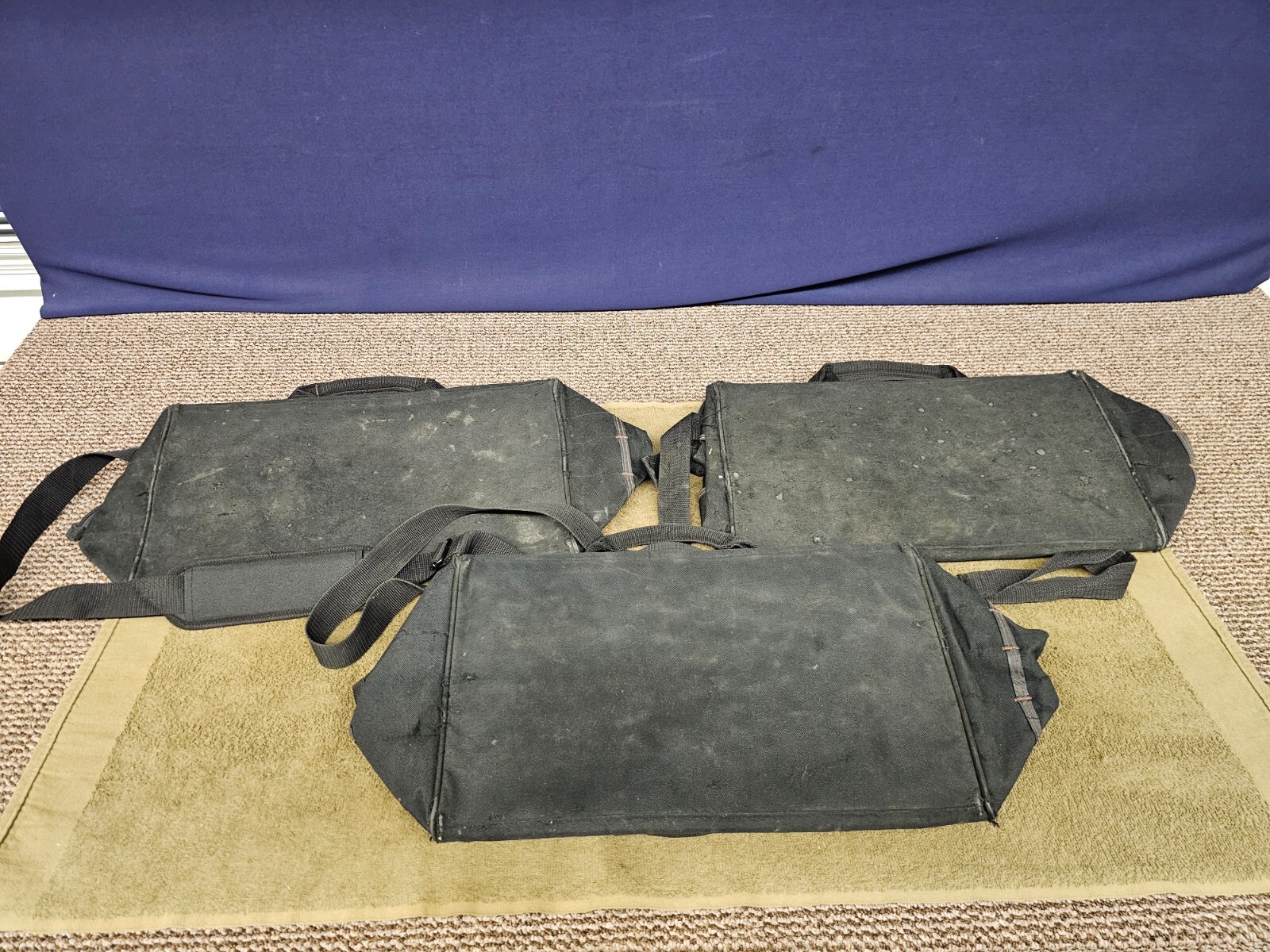 3 Paramount Military Mechanics Canvas Tool Bags Large Zipper Bag Black