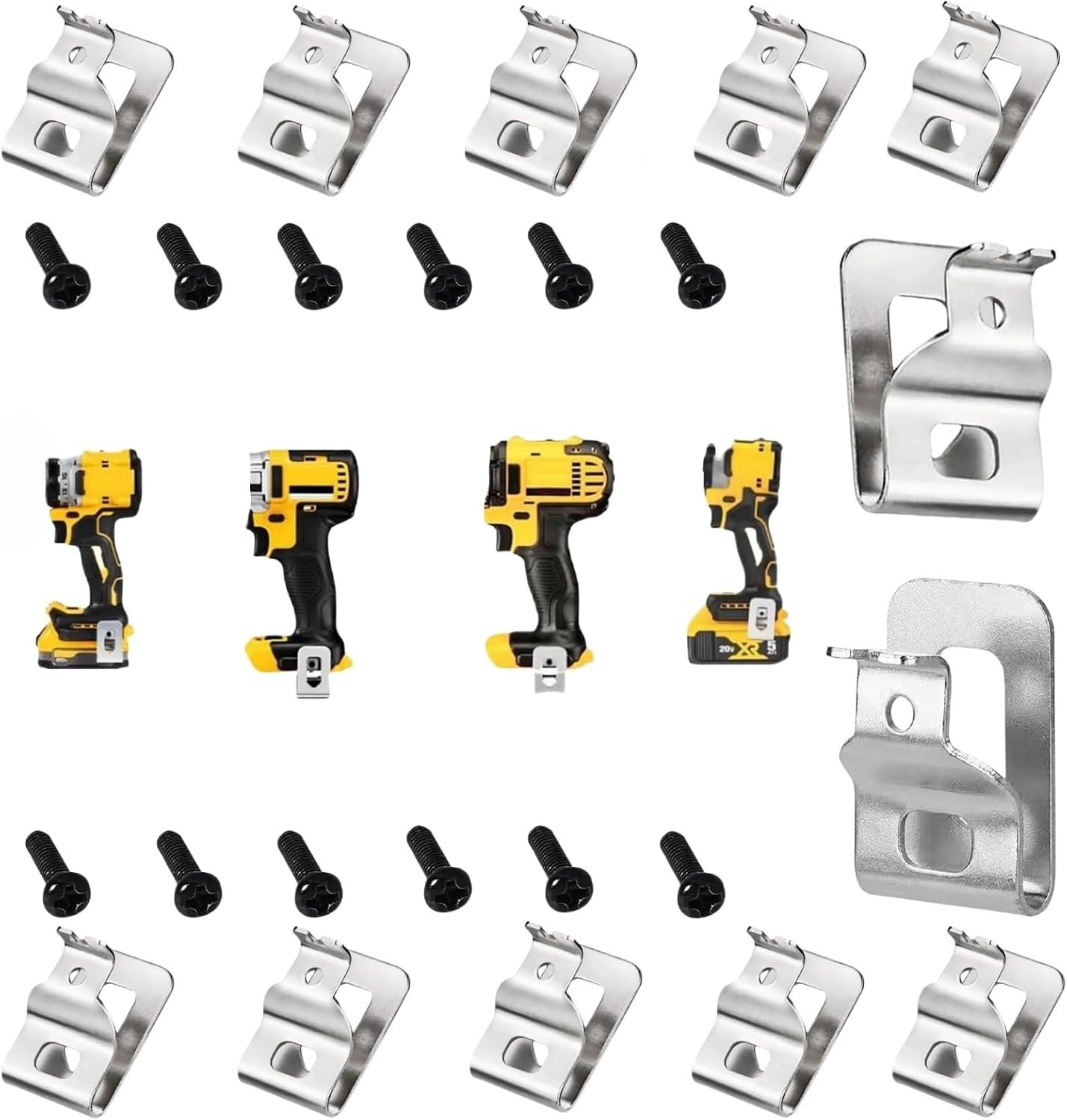 12-Pack Stainless Steel Belt Clips for DeWalt 20V Tools – Easy Installation