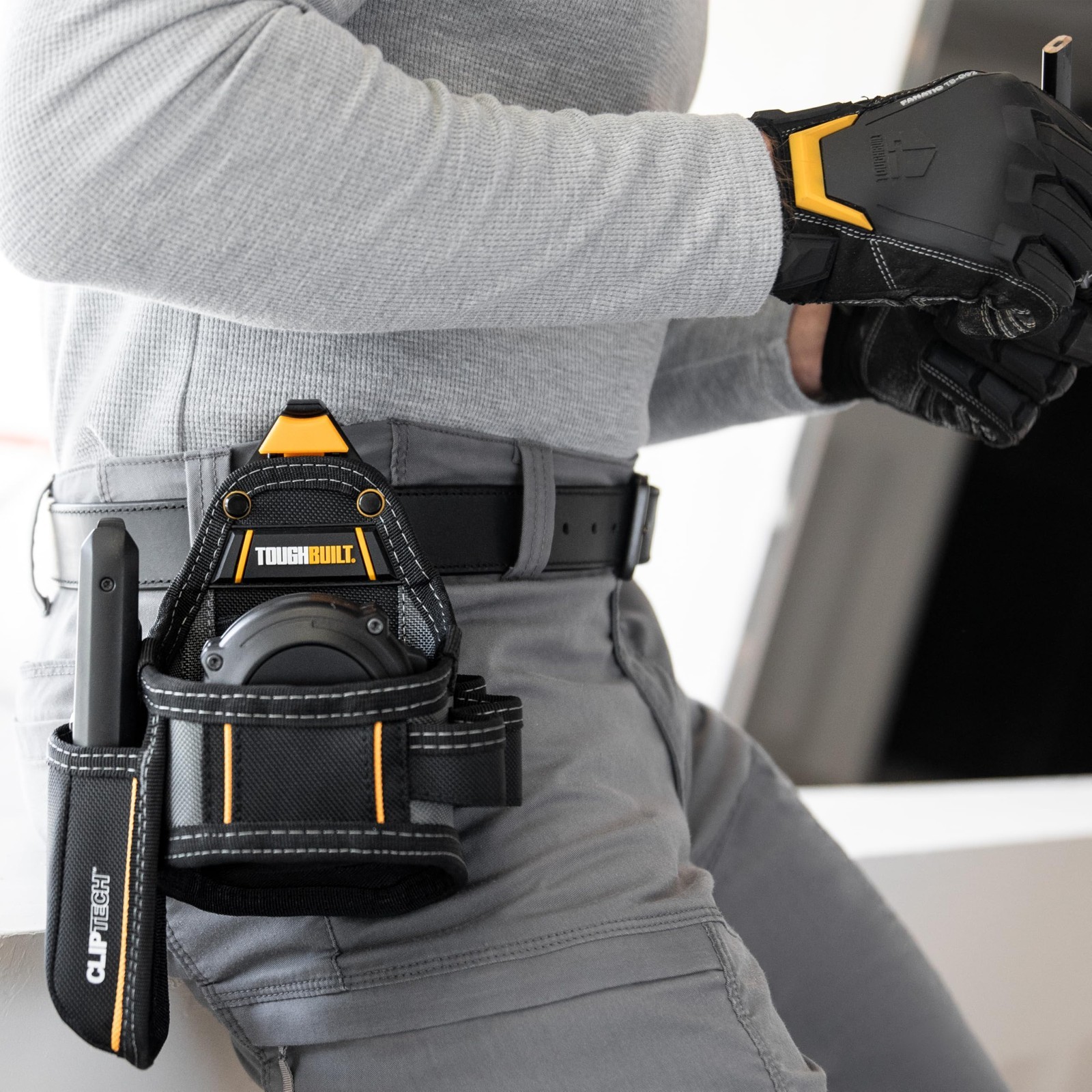 Heavy-Duty Utility Tool Pouch with Multiple Pockets, Secure Clip Attachment, Job