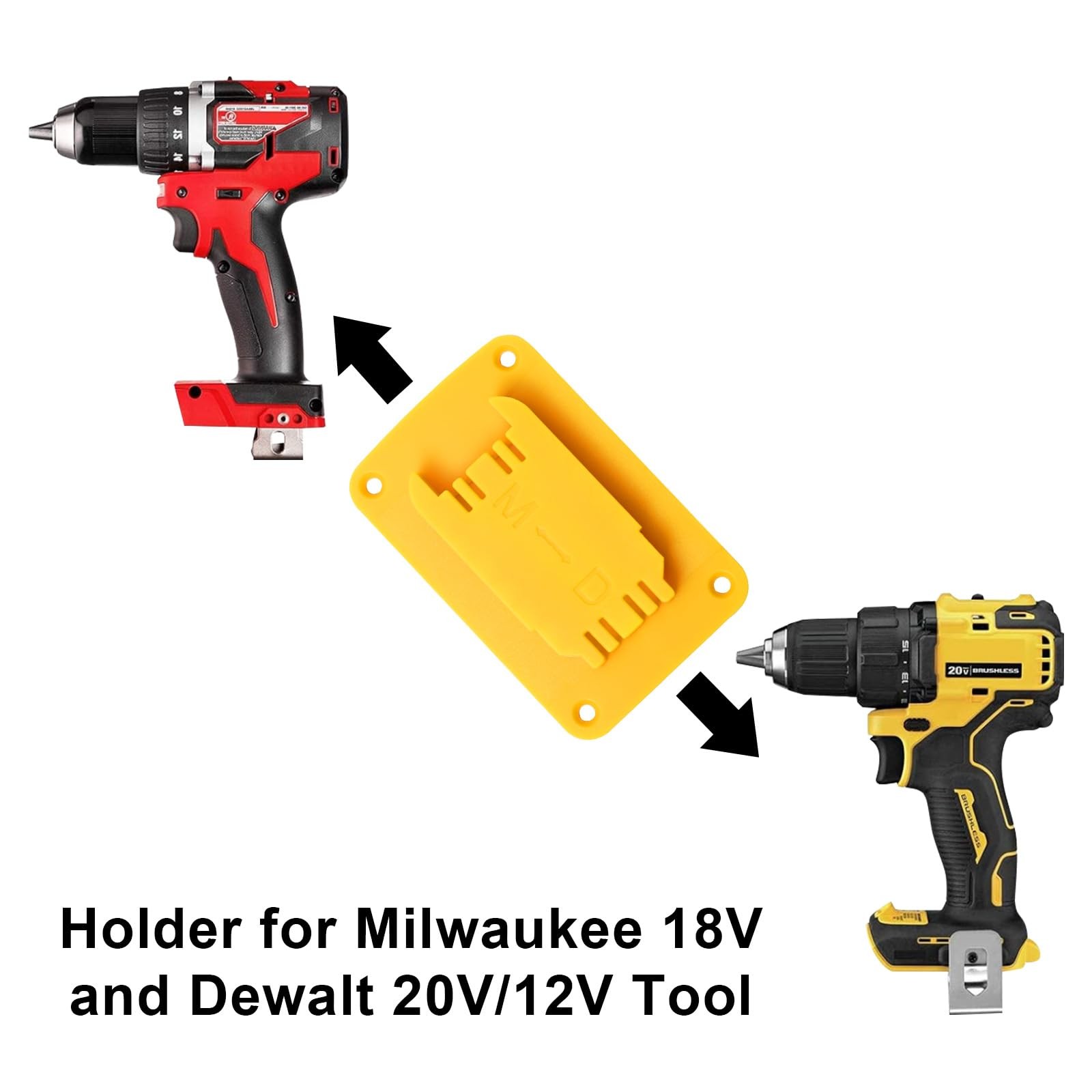 12packs Tool Holder For Milwaukee M18 & Dewalt 20v,Wall Mount Drill Holder wi…