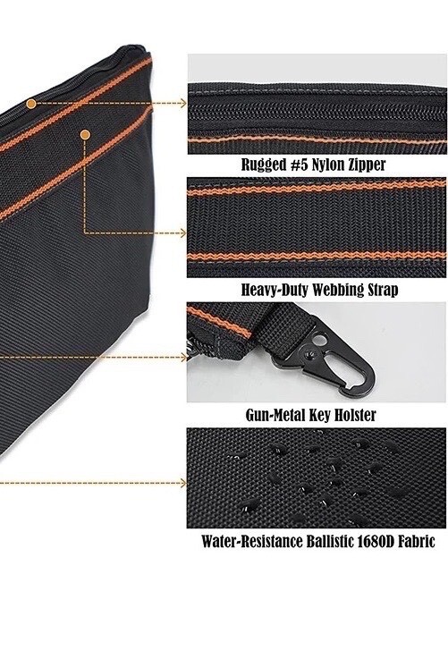 Zipper Pouch Tool Bag Heavy Duty Utility Tote Storage Inside Lining Pouch Travel
