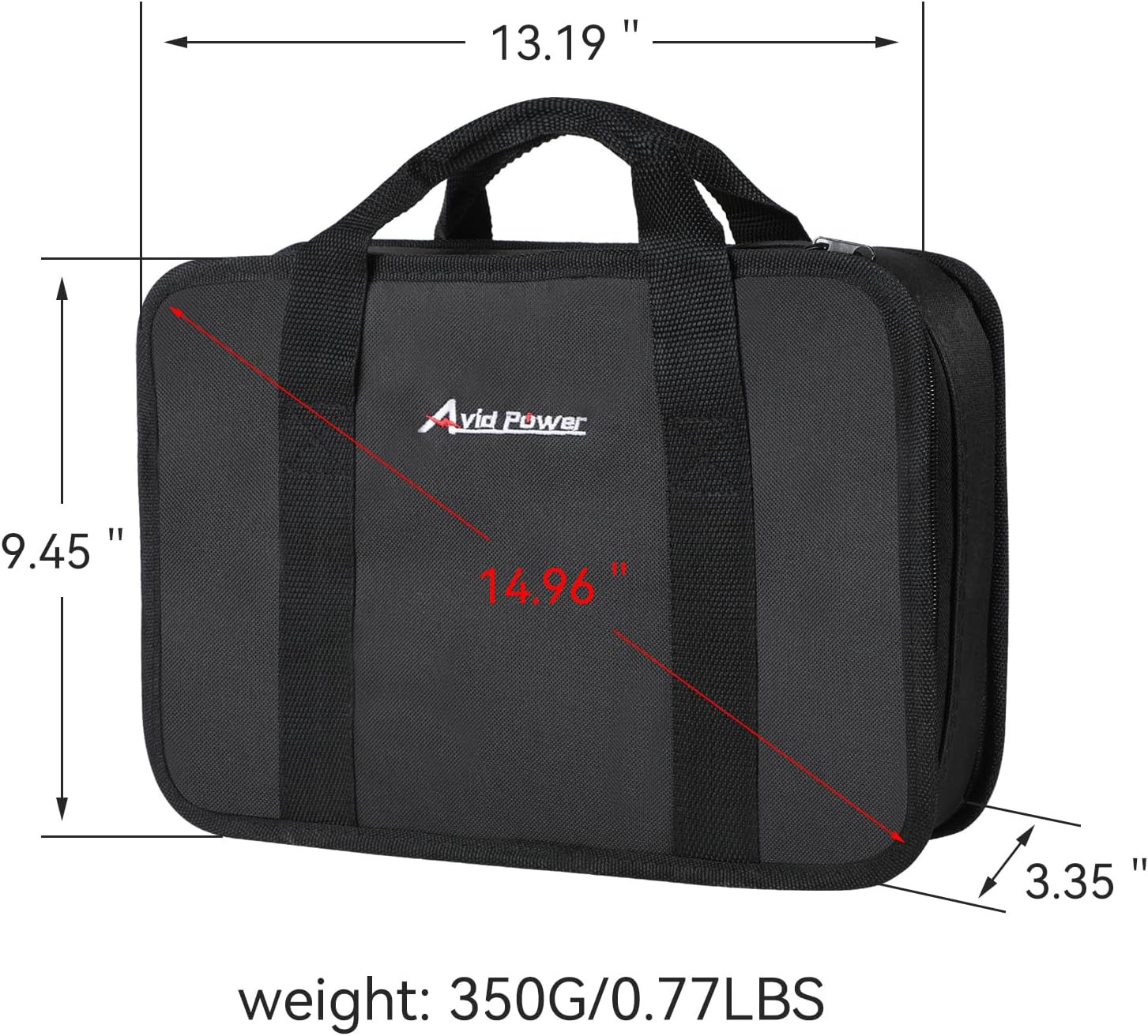 Tool Bag 13″ Storage Carrying Case Suitable Cordless Drill Tire Inflator Impact
