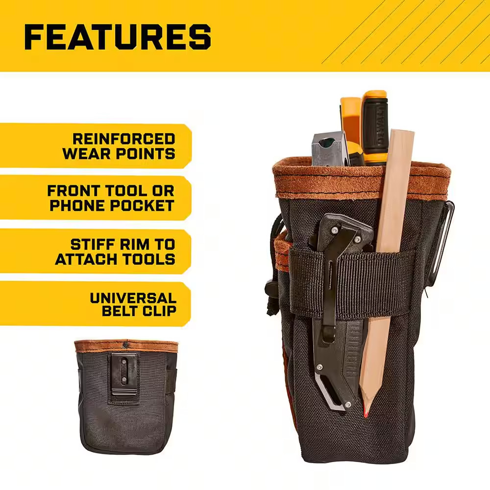 Tool Pouch Fastener Pouch Leather Nylon Tool Belt Bag Carpenter Electrician