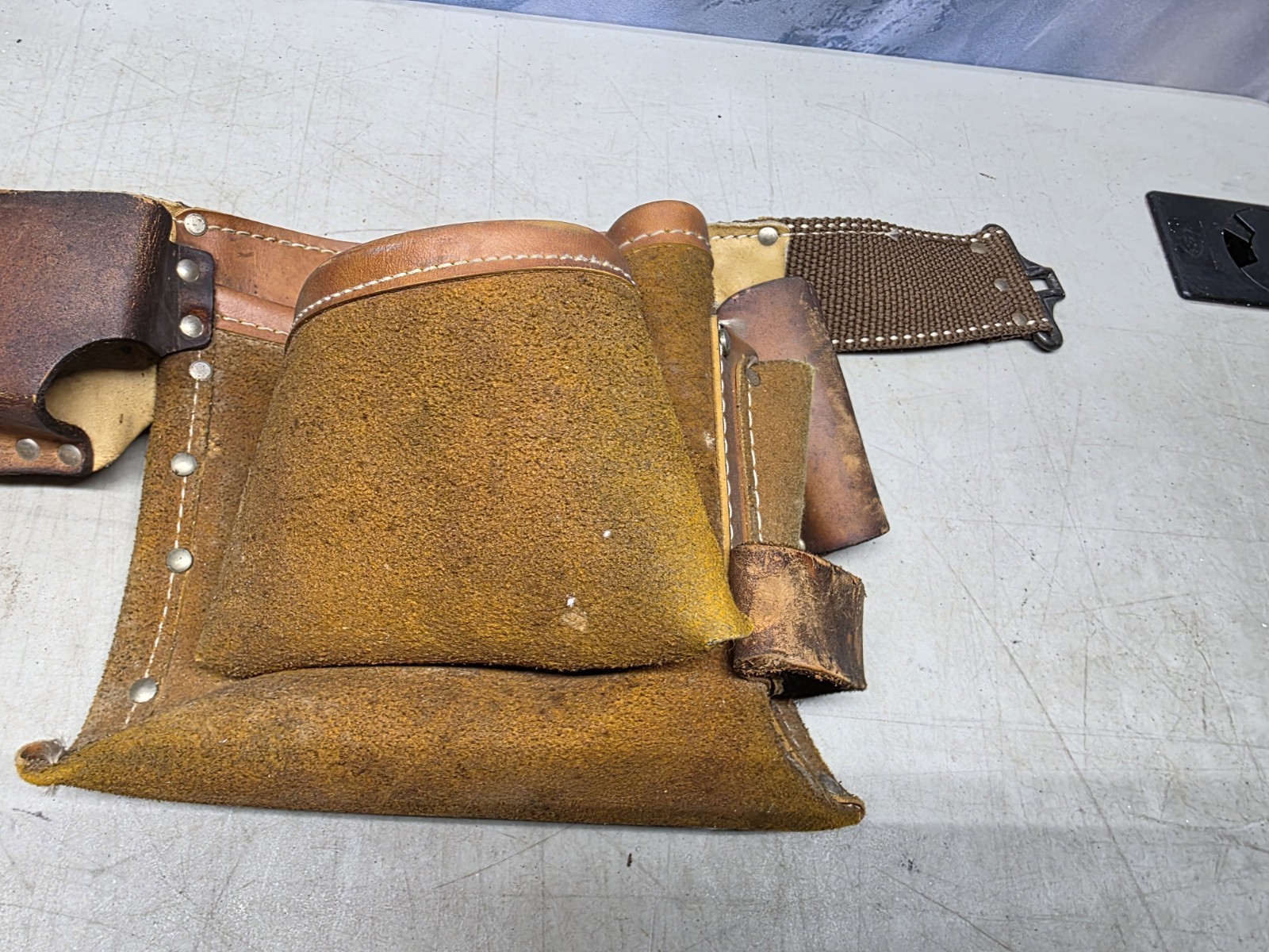 🔥 Vtg Action Leathercraft ALA 427 Brown 11 Pocket Adjustable Tool Belt 34-38″