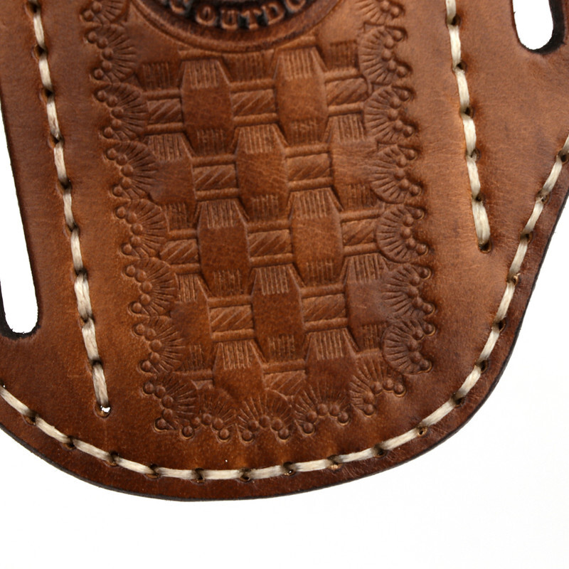 TOURBON Leather Folding Knife Sheath Belt Carry Pouch EDC Pocket Knives Holder