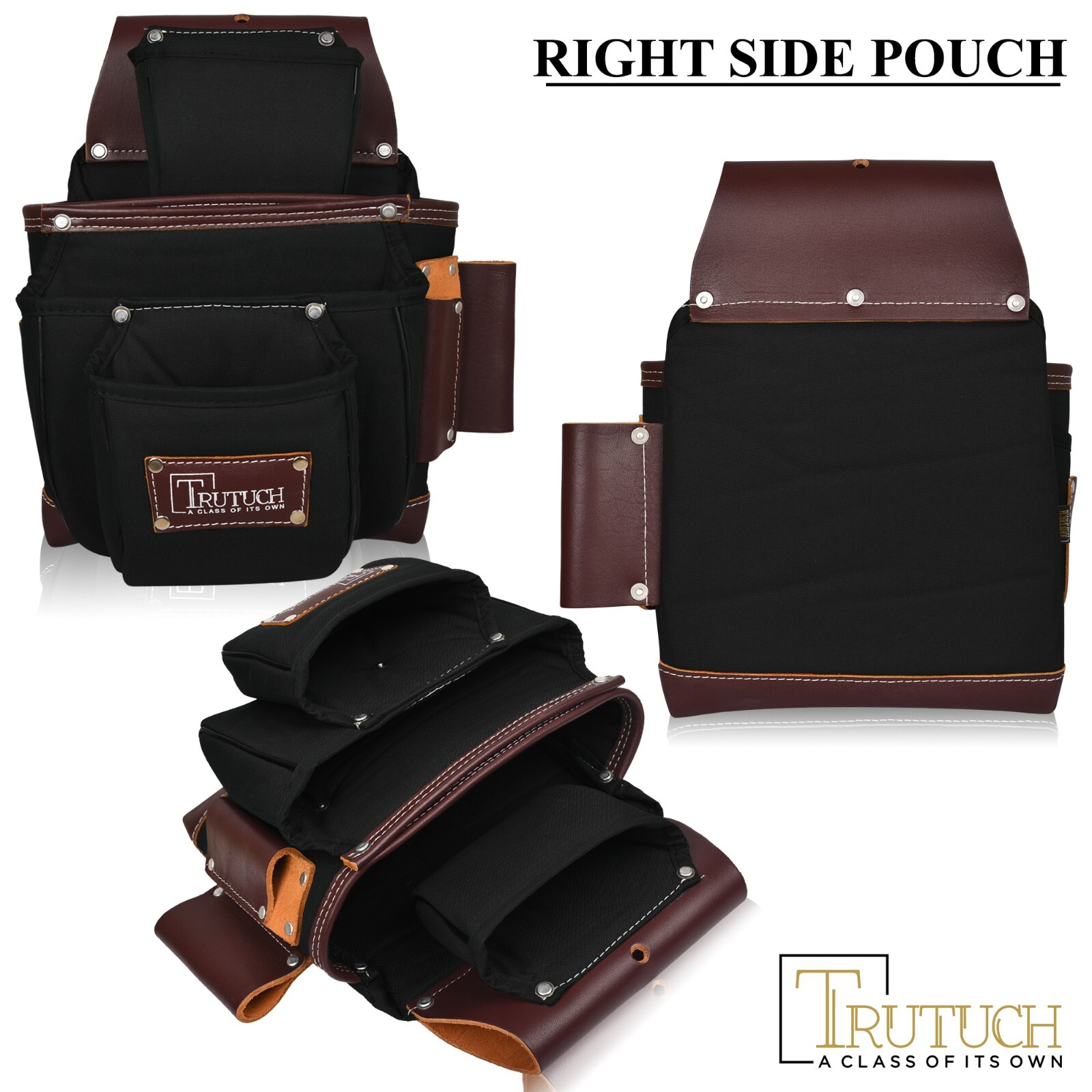 TRUTUCH Nylon and Leather Tool Belt | Framing Tool Bags | Nylon Tool Pouch