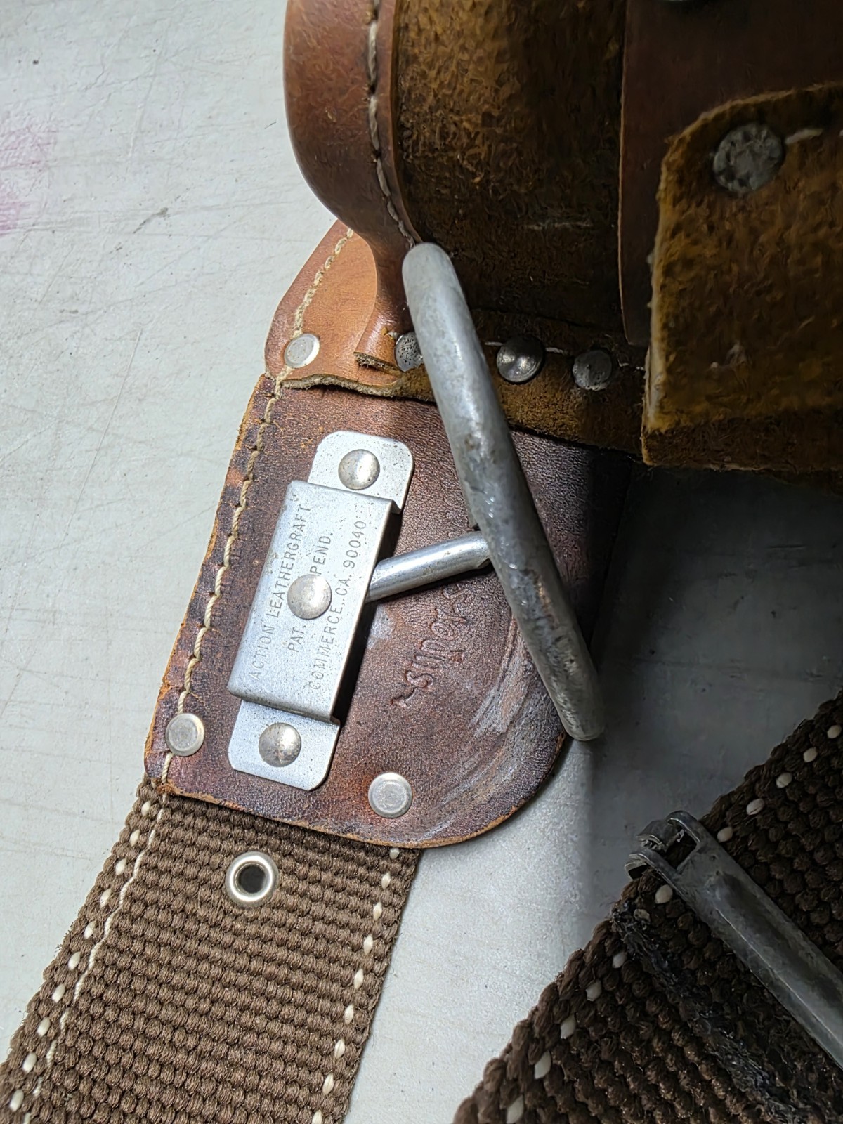 🔥 Vtg Action Leathercraft ALA 427 Brown 11 Pocket Adjustable Tool Belt 34-38″