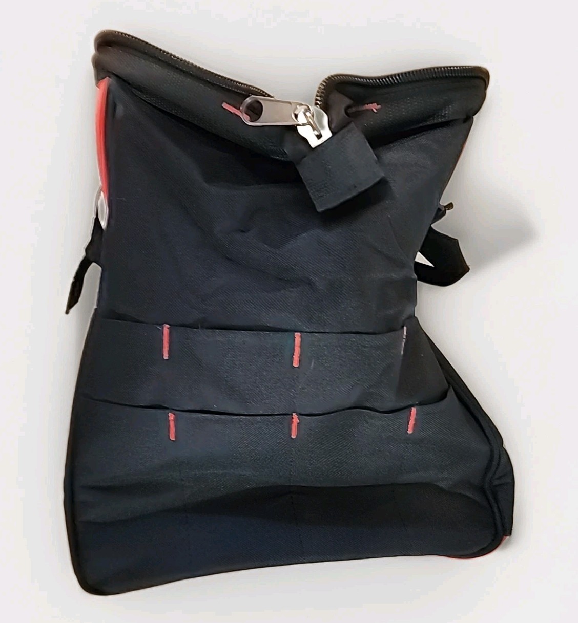 Westward 5MZJ9 Tool Bag, Black, Polyester, 22+ Pockets Milwaukee Gloves Included