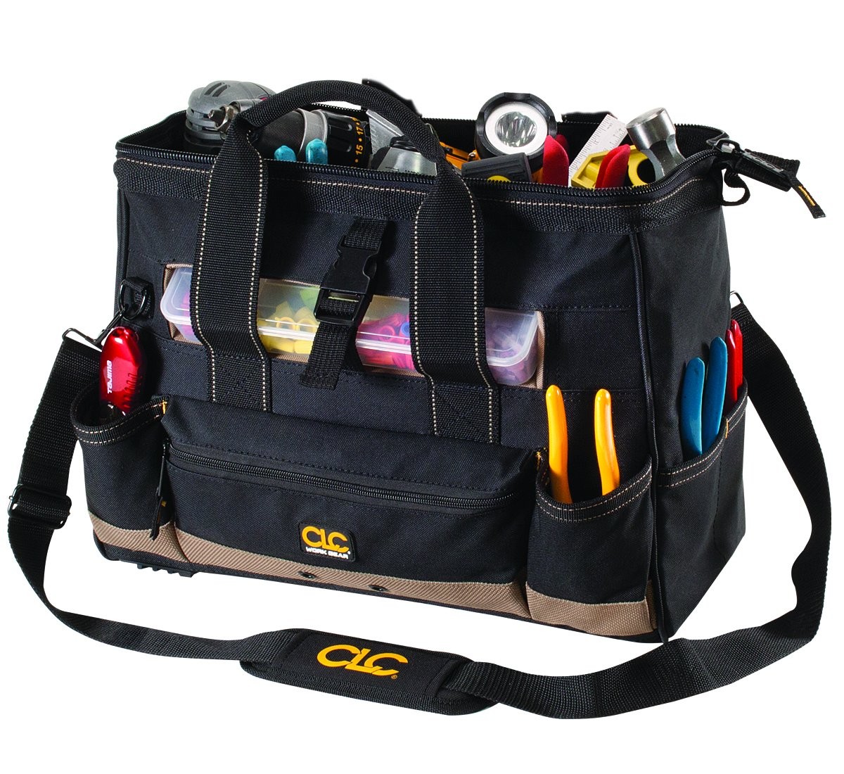 CLC 1534 16 in. Tote Bag with Top Plastic Tray, 23 Pocket