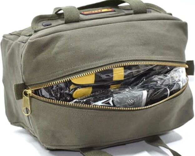 Waxed Canvas All Purpose Military Style Olive Green (11″x7″x6″)
