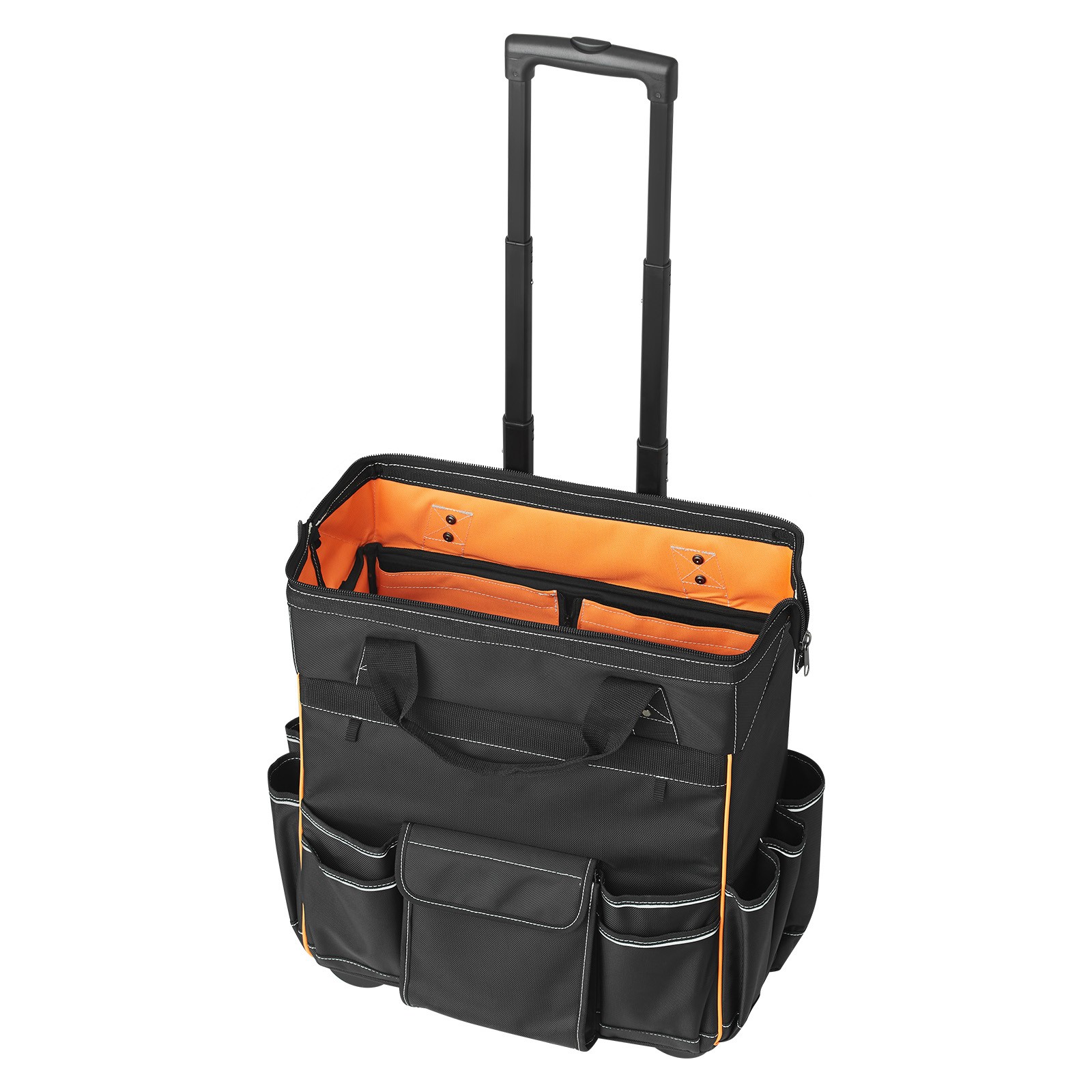 Uimoso Rolling Tool Bag with 25Pockets and Telescoping Handle for Heavy Duty Use