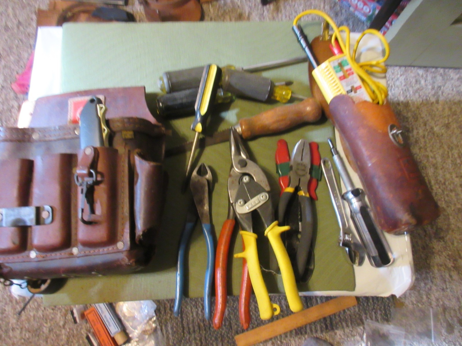 Vintage General Electric GE Heavy Duty Leather Tool Pouch Belt TOOLS