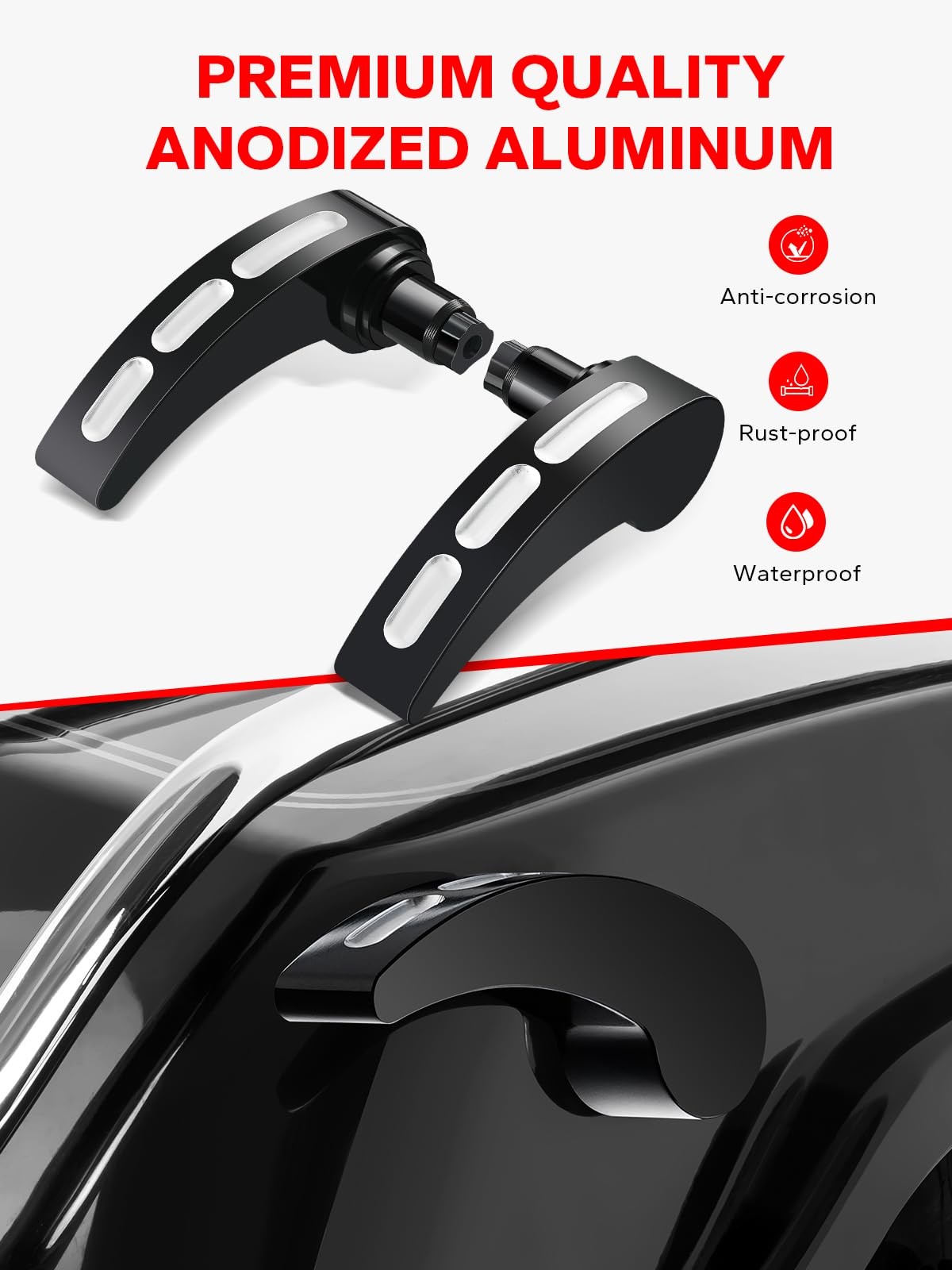 Black Saddlebag Latch Kit Saddle Bag Lifters Compatible for Harley Davidson T…