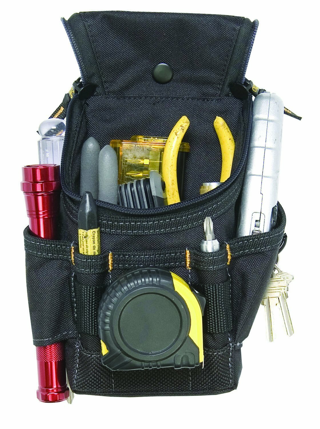 CLC 1523 Custom Leathercraft 7 Pocket ZipTop Small Utility Pouch Polyester Black