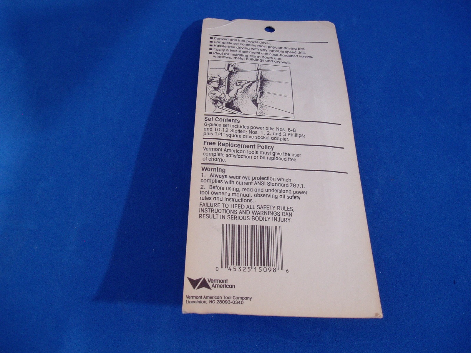 SMALL RIGHT HANDED DRILL HOLSTER WITH 6 PIECE BIT SET MAKITA & VERMONT AMERICAN