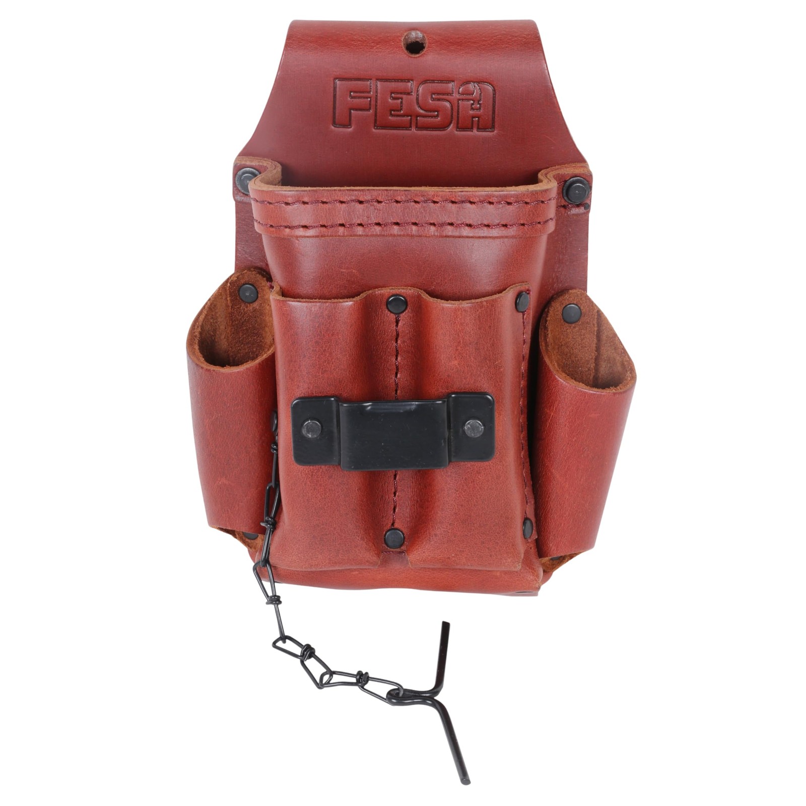 FESA Small Electrician’s Tool Pouch – 7-in-1 Heavy Full Grain Leather Small T…