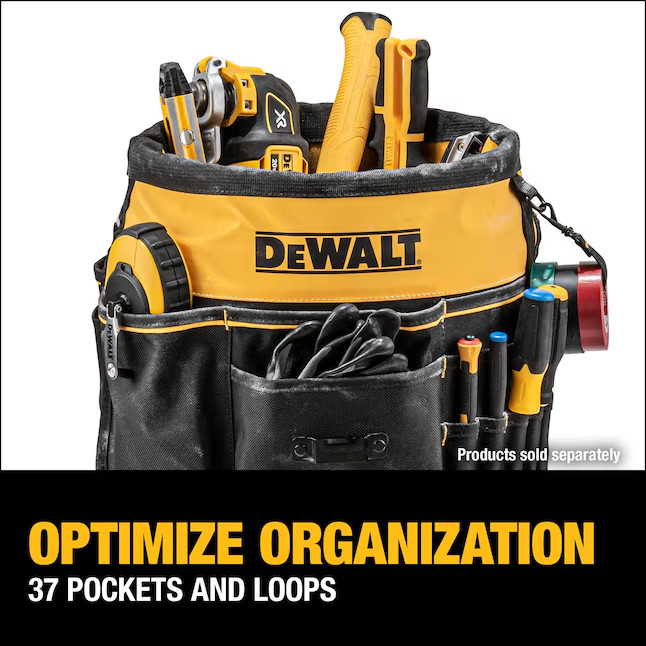 DEWALT Black – Yellow Ballistic nylon 5-gallon bucket organizer
