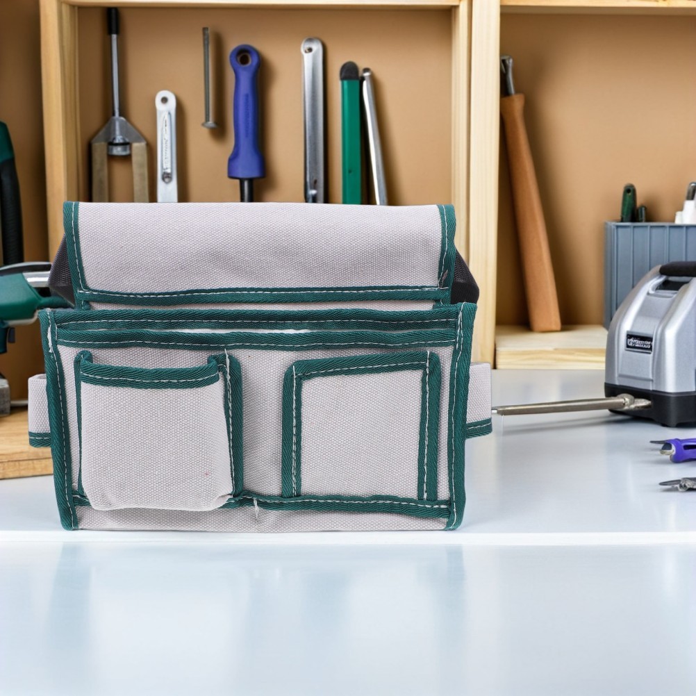 Professional Canvas Waist Tool Bag with Reinforced Stitching for Electricians