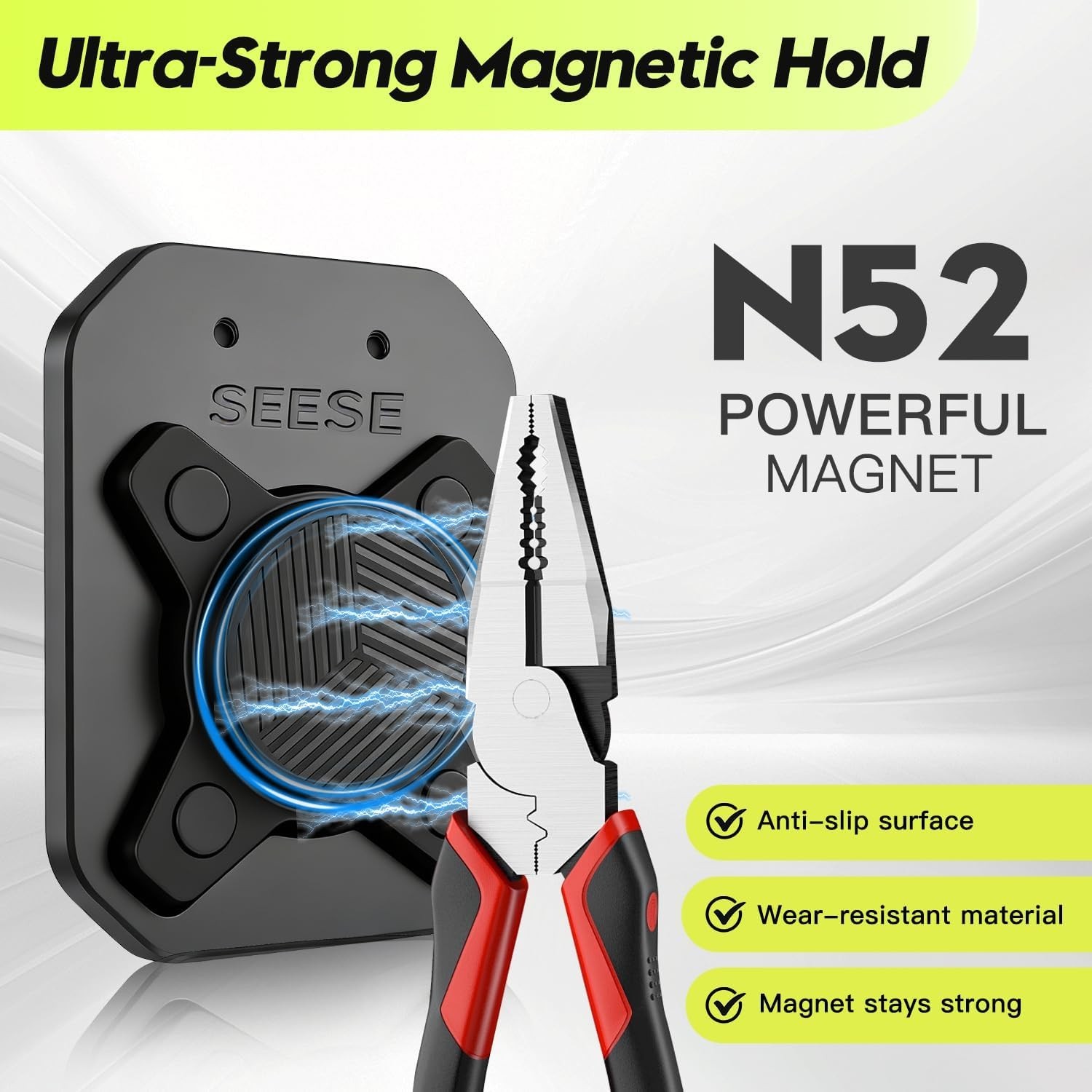 SEESE Magnetic Tool Holder Belt Clip, Power and Hand Tools Secure Grip