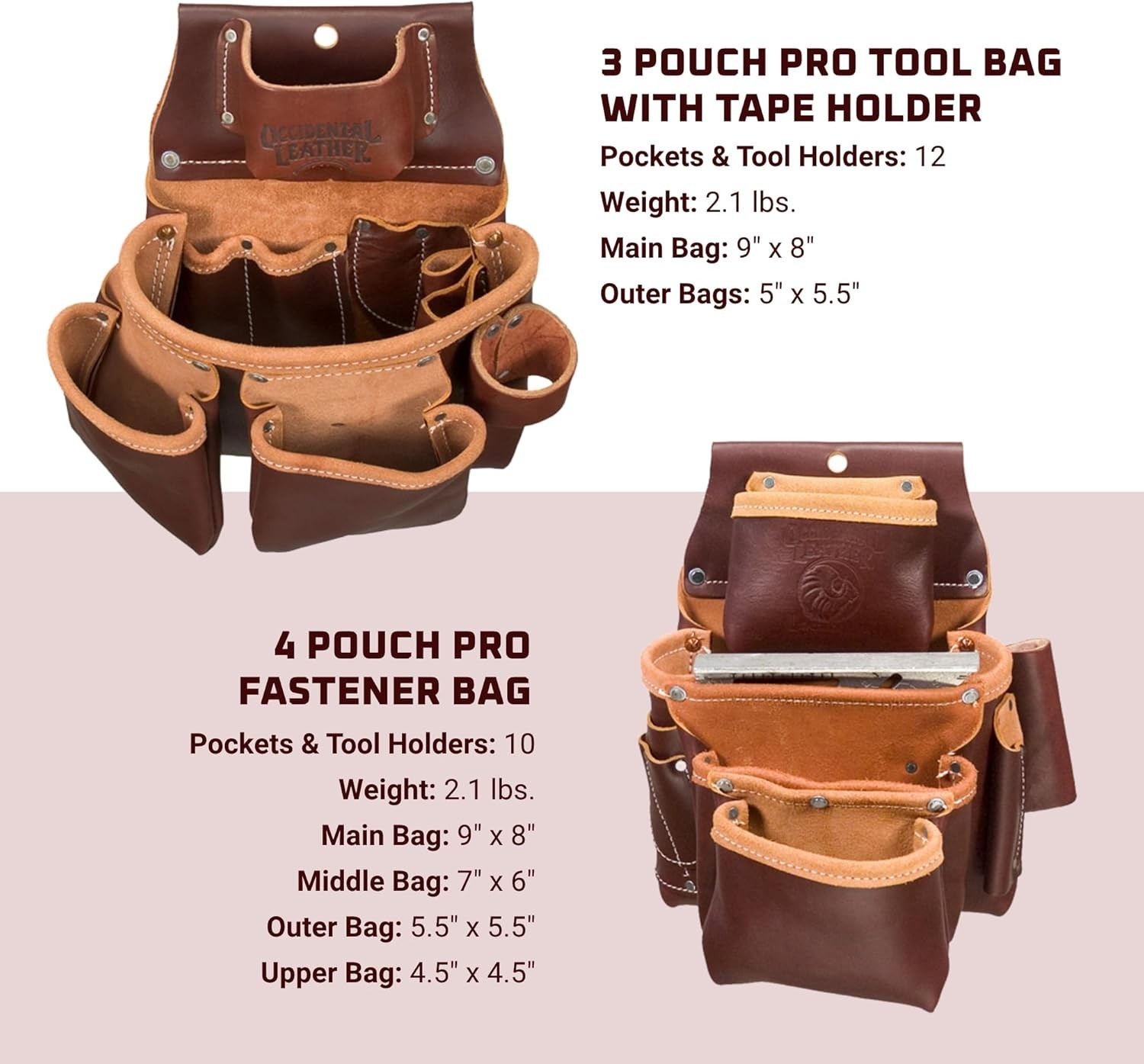 Top-Grain Leather Framer Set – X-Large with 23 Pockets for Professionals