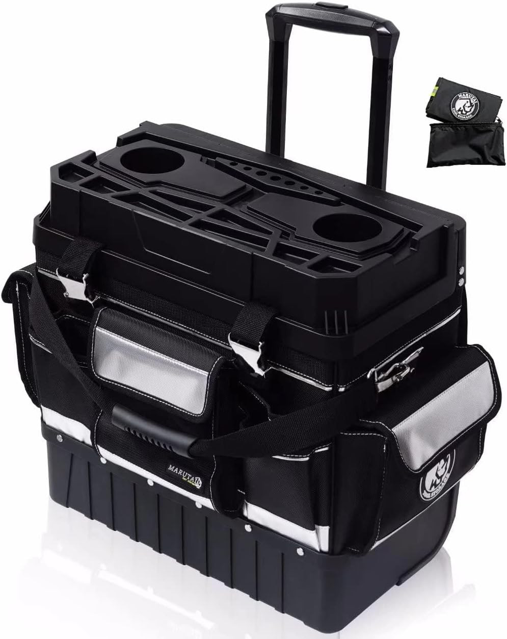18» Rolling Tool Bag with Wheels, Tool Bags Organizer, with Telescopic Handle a