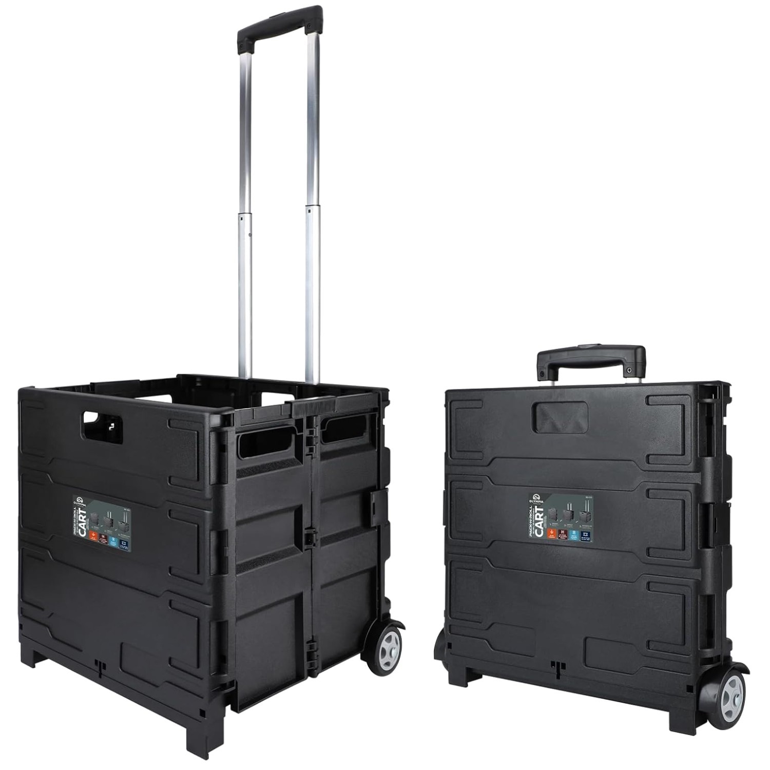 Telescopic Handle Tools Carrier, 80lb Load Capacity, Black