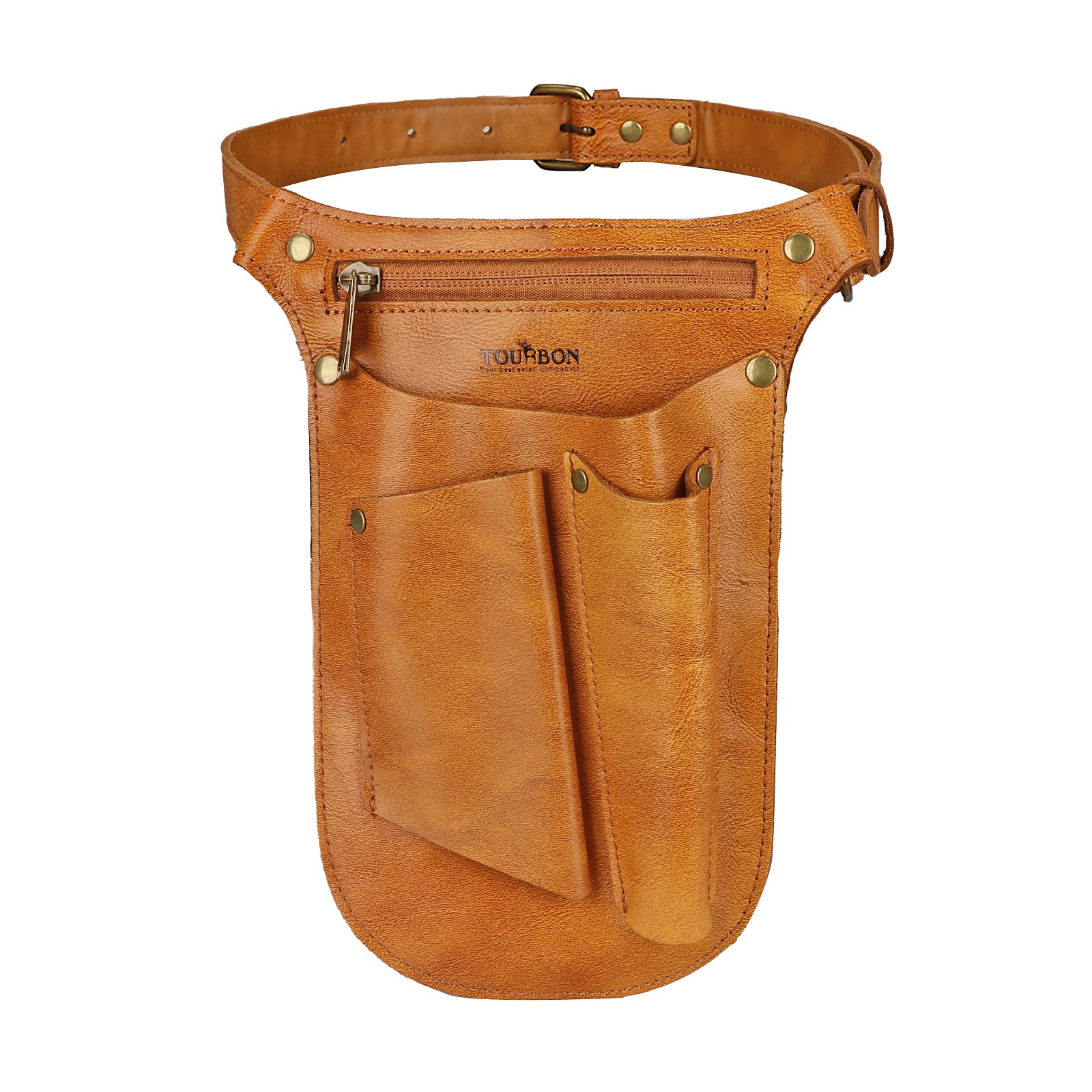 TOURBON Leather Gardening Belt Florist Bag Organizer Phone Case Gift for Her