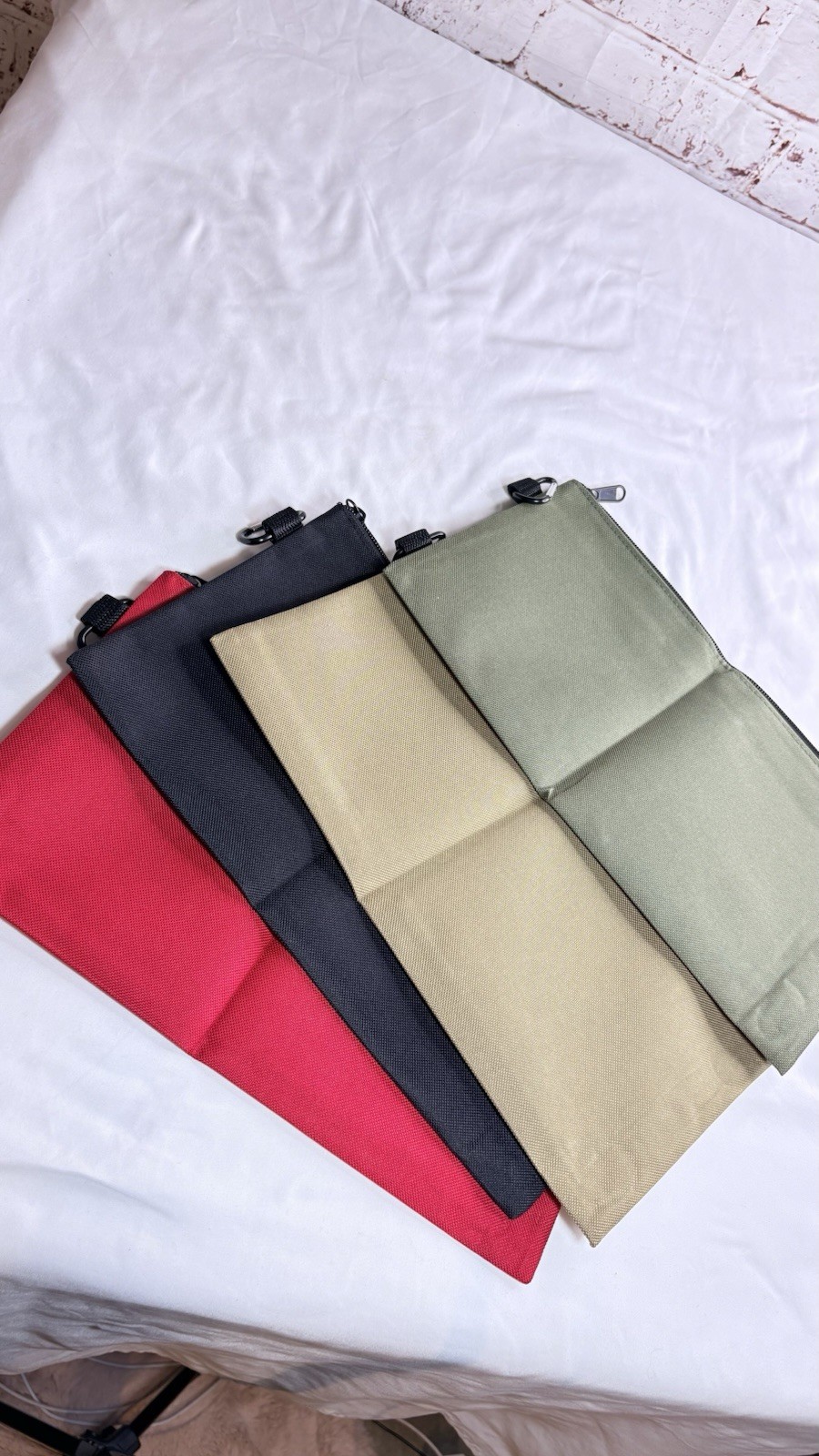 4-Pack Tool Pouch Zipper Bags w/ Carabiner Clips Waterproof Lining 12.6×7.5″
