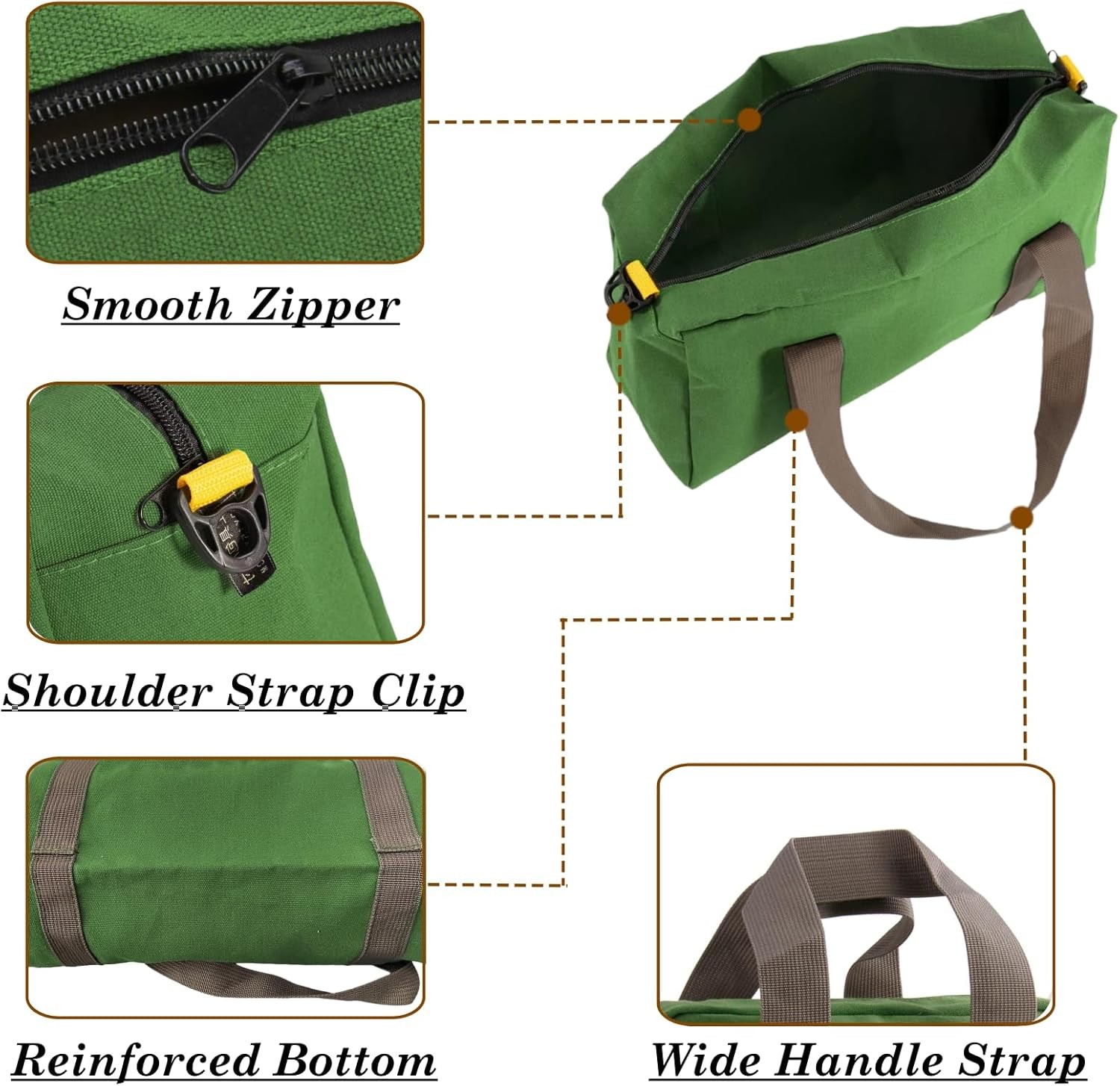 Heavy Duty Tool Bag with Zipper Muti-Purpose Storage Large Capacity Waterproof