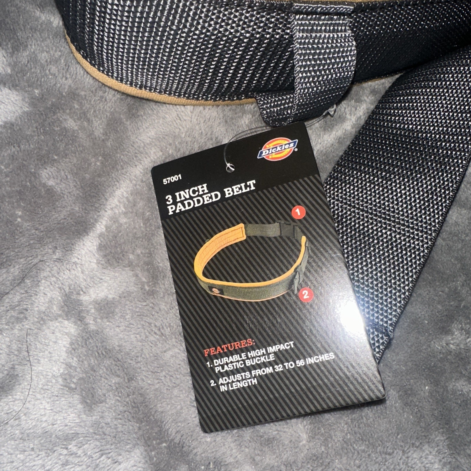 Dickies 3 Inch Padded Work Belt Gray Tan Adjustable 32 To 56 Inches 57001
