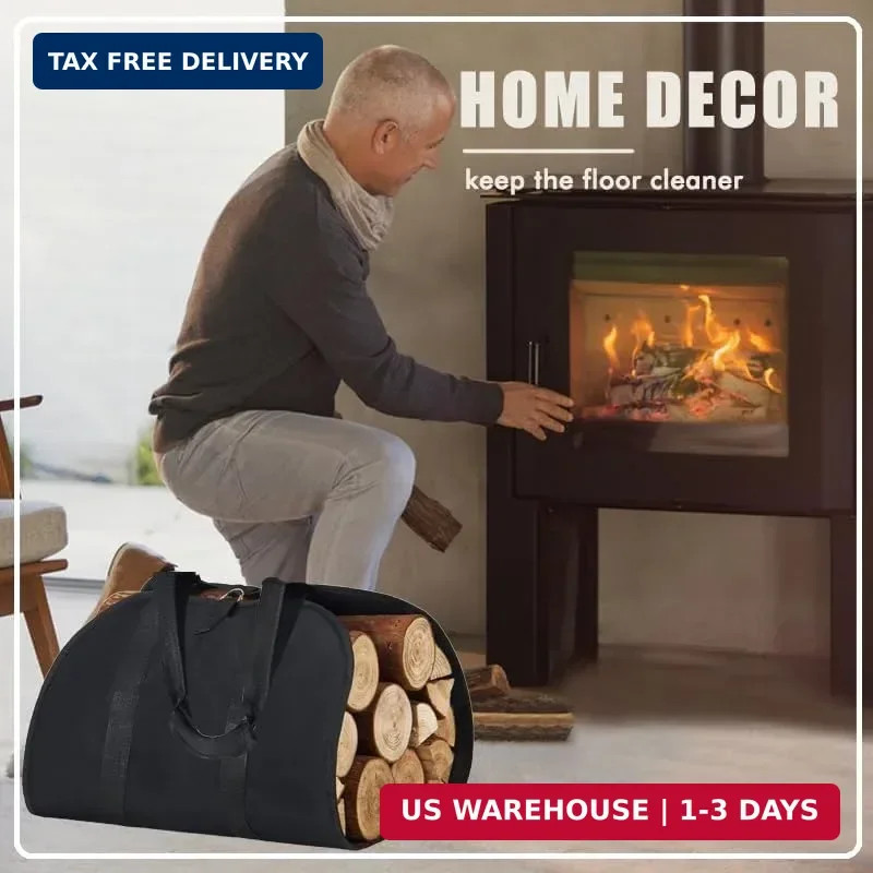 Firewood Carrier, Waterproof Oxford Fabric Firewood Bag, Large Log Carrier for F